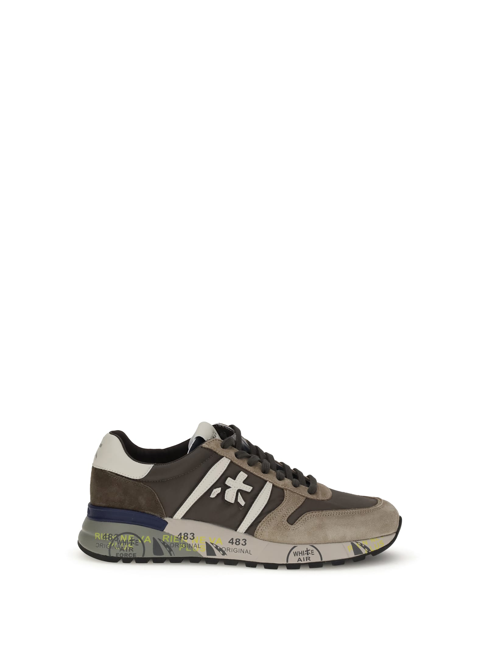 Premiata Lander Cross-detail Suede Sneakers In Multi