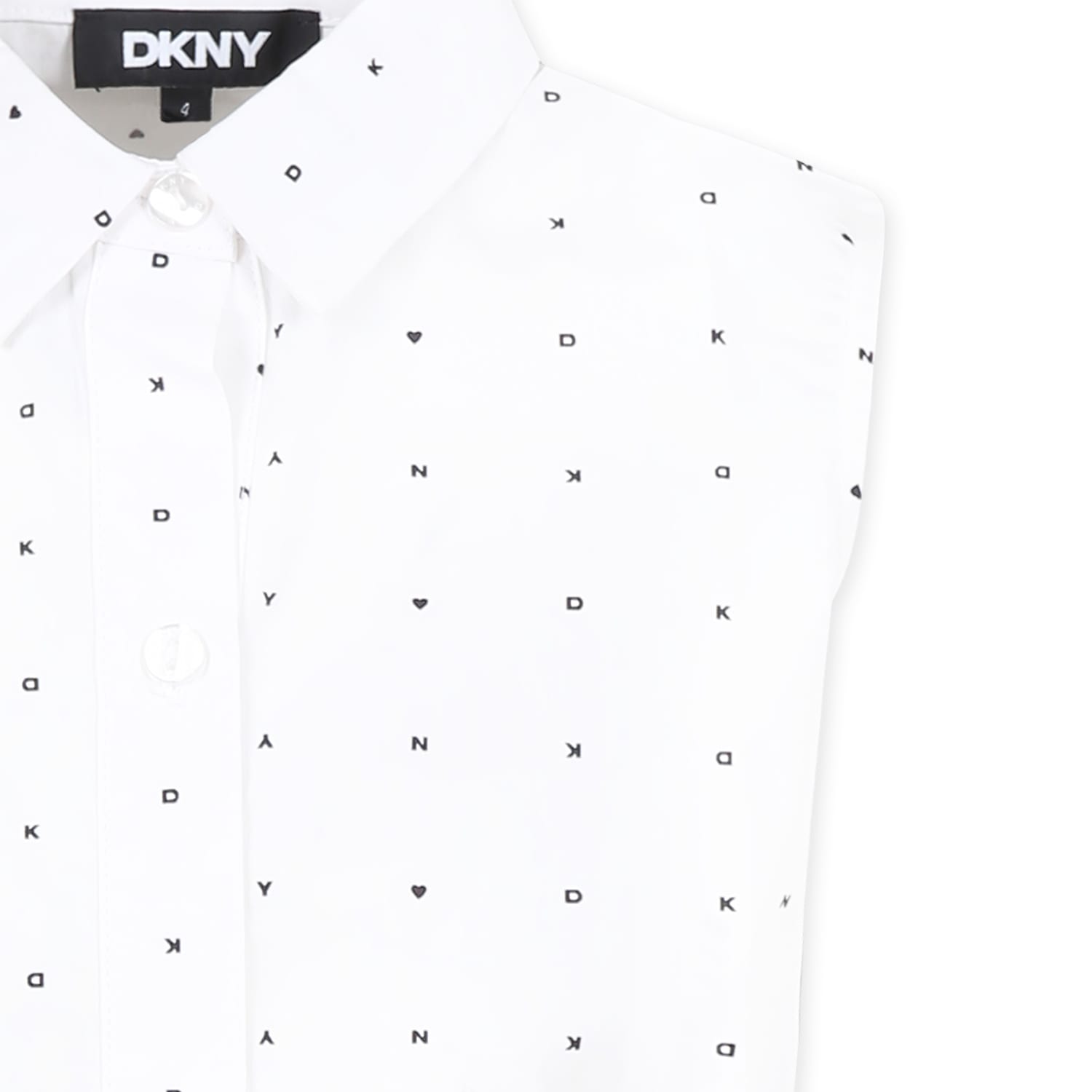 Dkny White Top For Girl With Logo In White