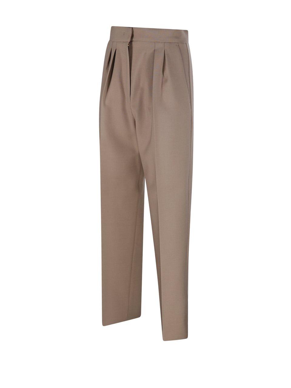Shop Max Mara Brown Verbano Trousers In Browns