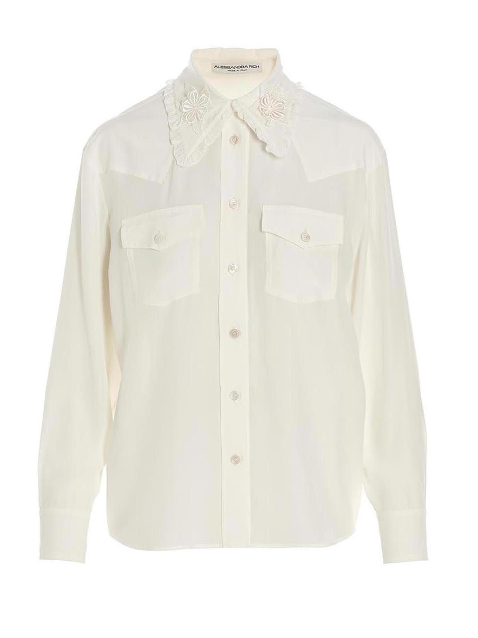 ALESSANDRA RICH SILK COLLAR SHIRT