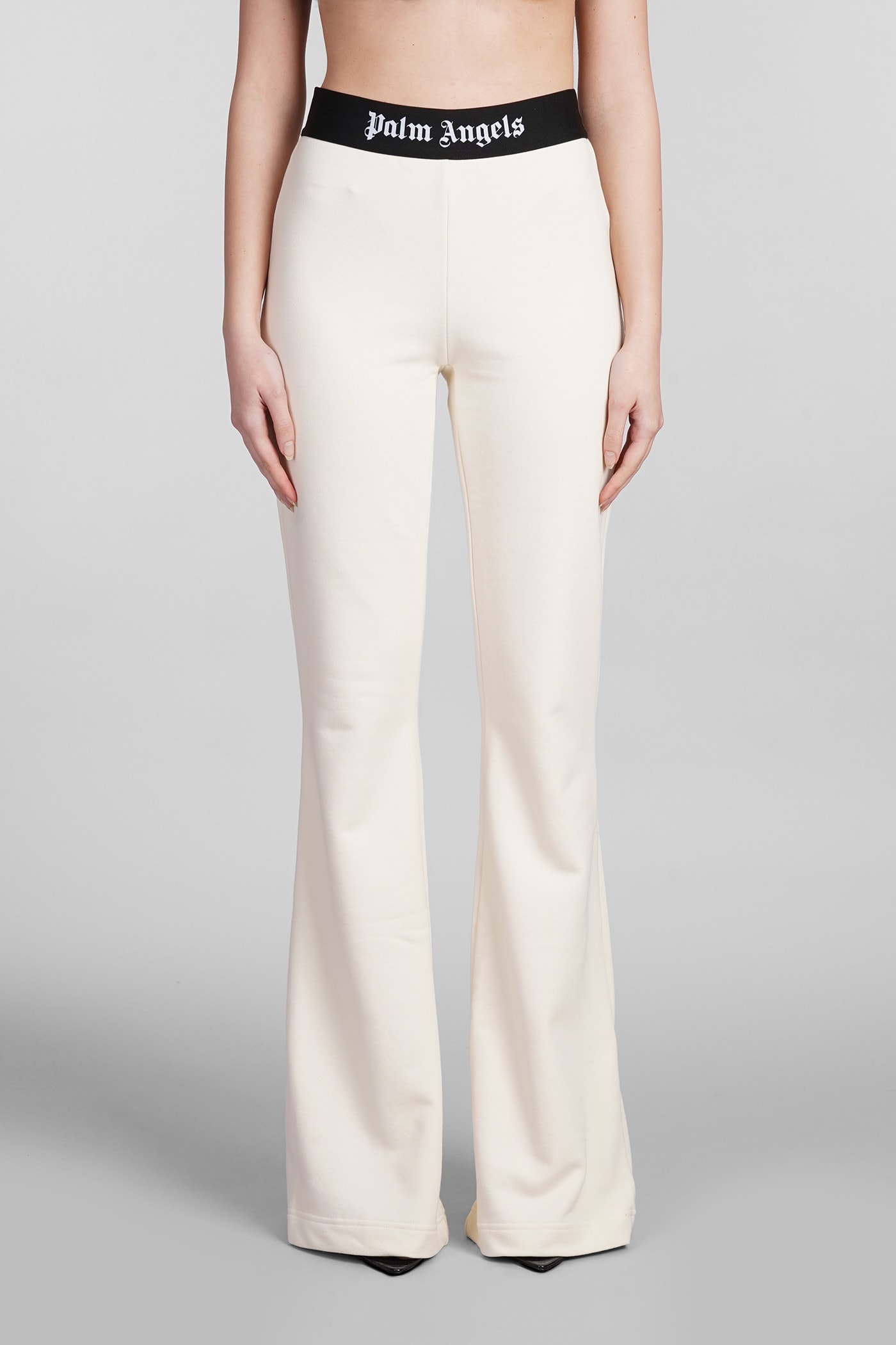 Shop Palm Angels Pants In Beige Cotton