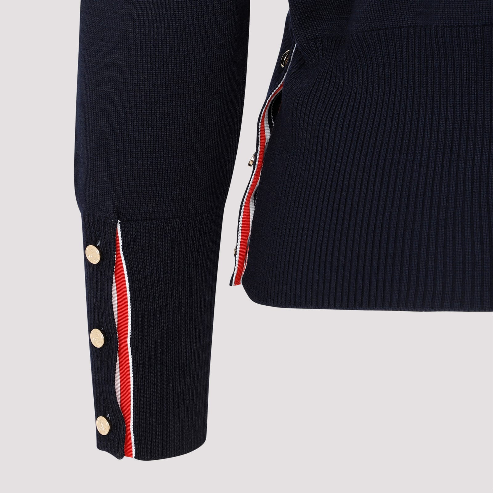 Shop Thom Browne Wool Milano Classic Cardigan In Navy