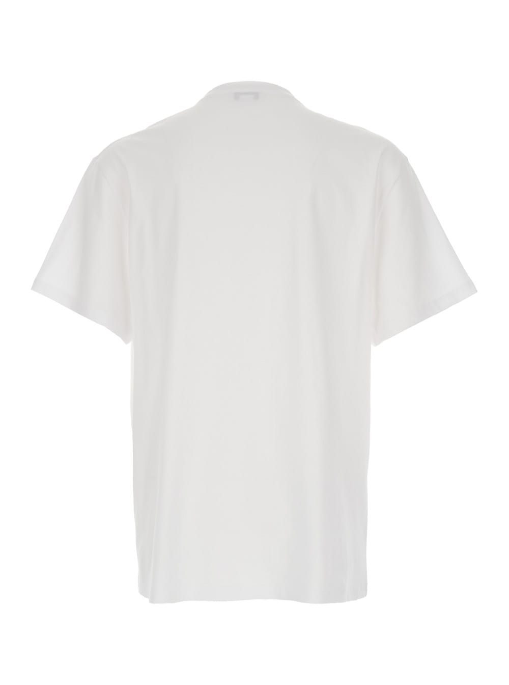 Alexander Mcqueen White Crewneck T-shirt With Logo Print On The Front In Cotton Man In White