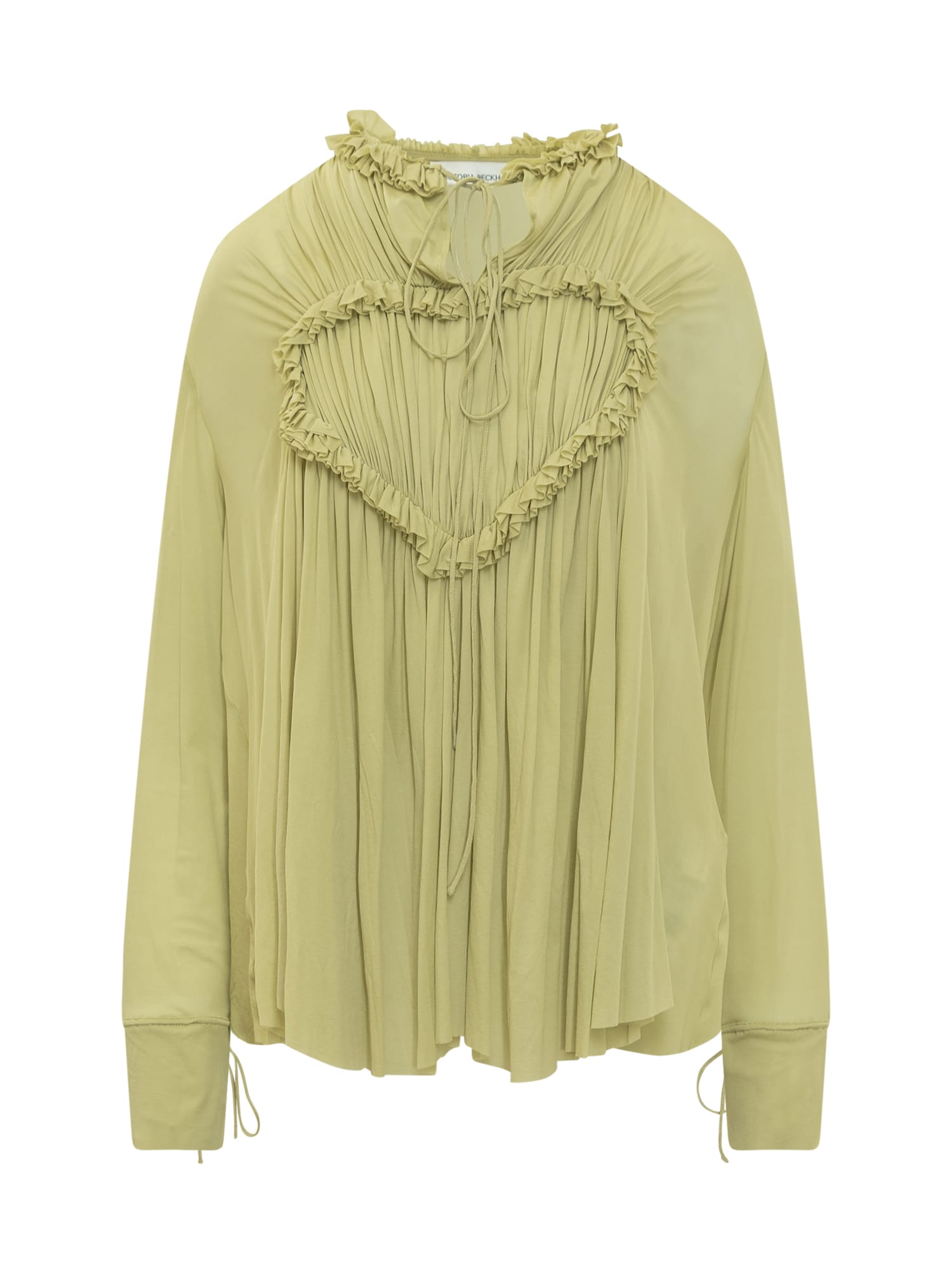 Shop Victoria Beckham Crewneck Shirt In Pear Green