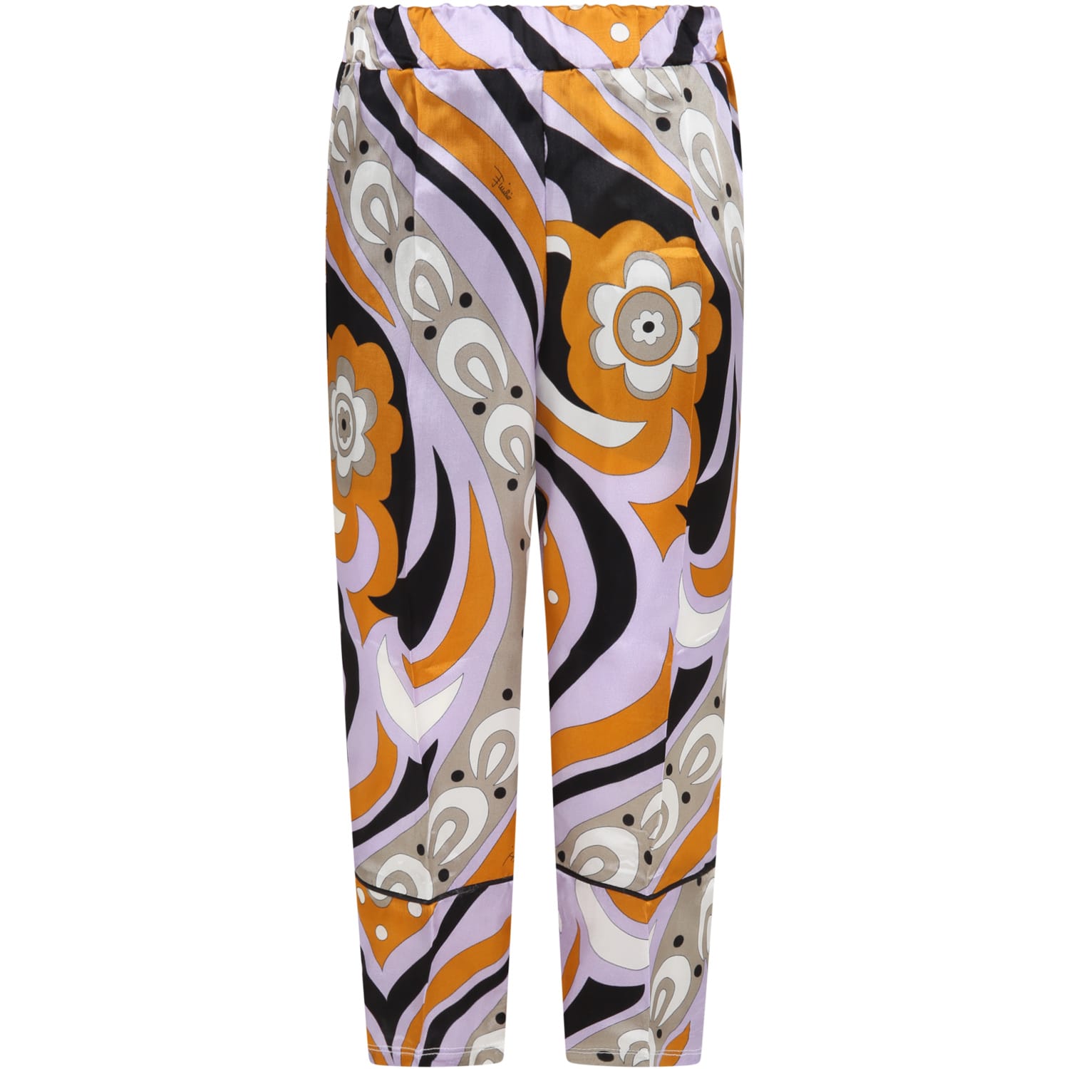 Emilio Pucci Multicolor Trousers For Girl With Iconic Print