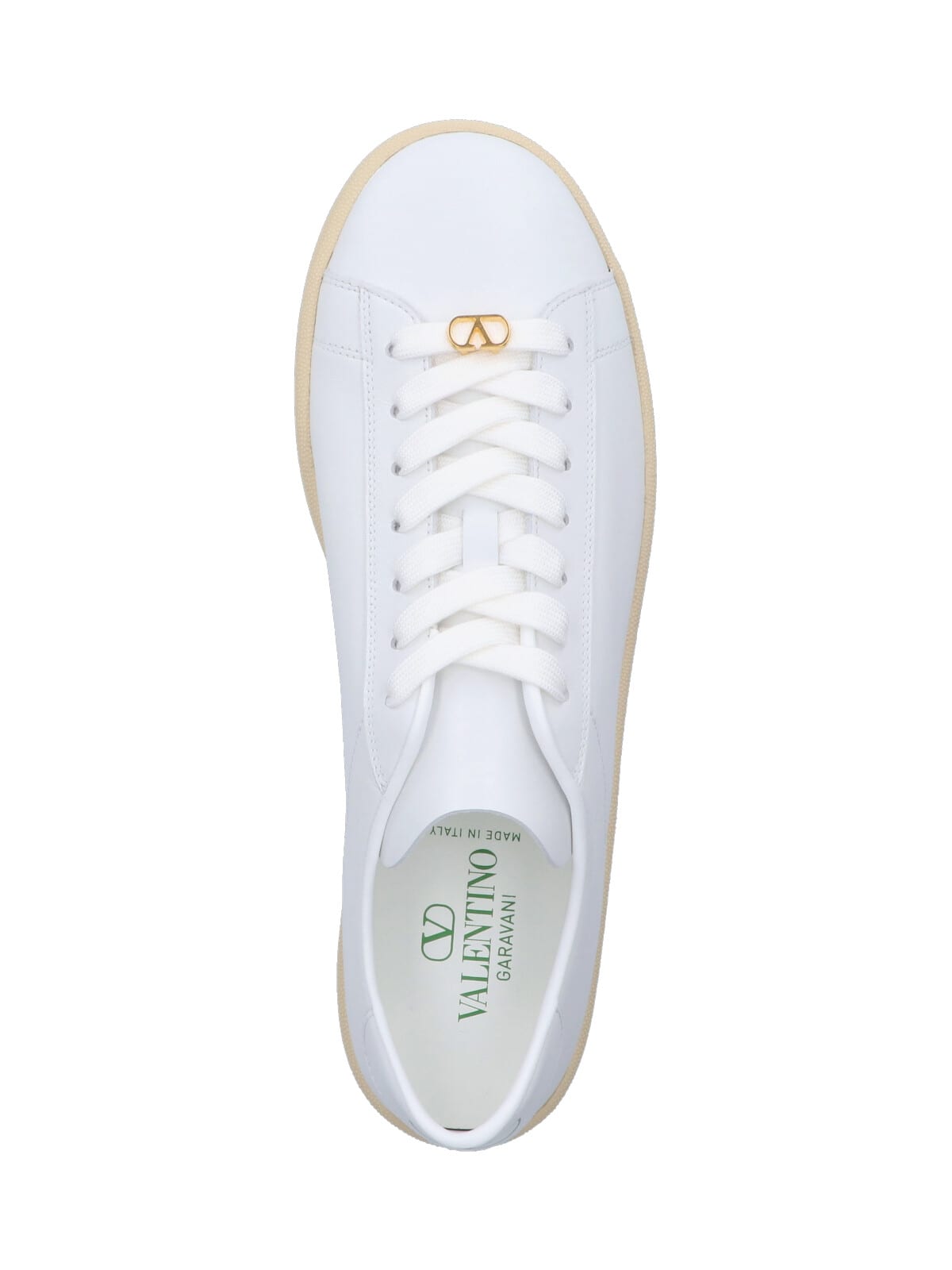 Valentino Royco Low-top Leather Sneakers With Italian Sizing In White