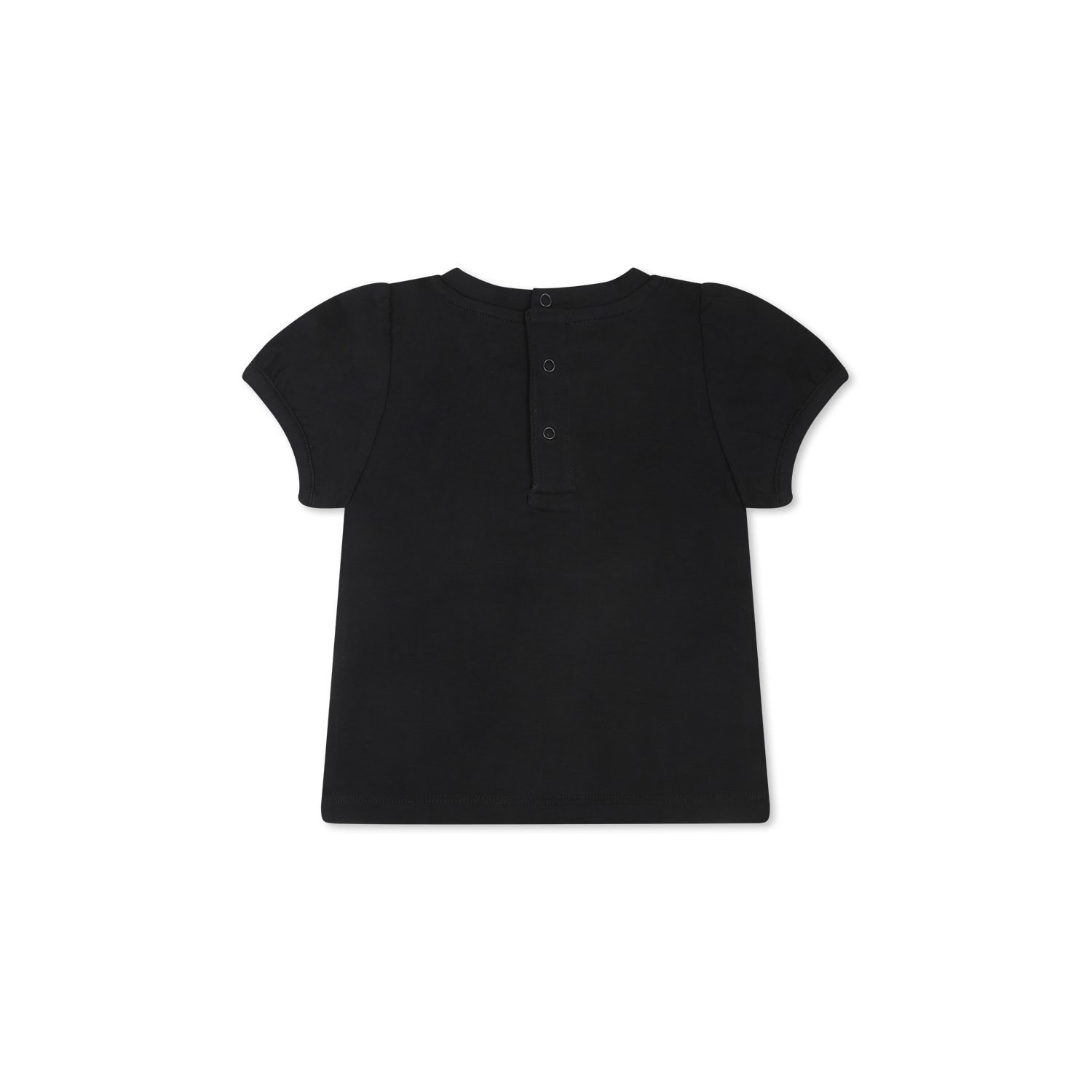 Moschino Black T-shirt For Baby Girl With Teddy Bear In Black