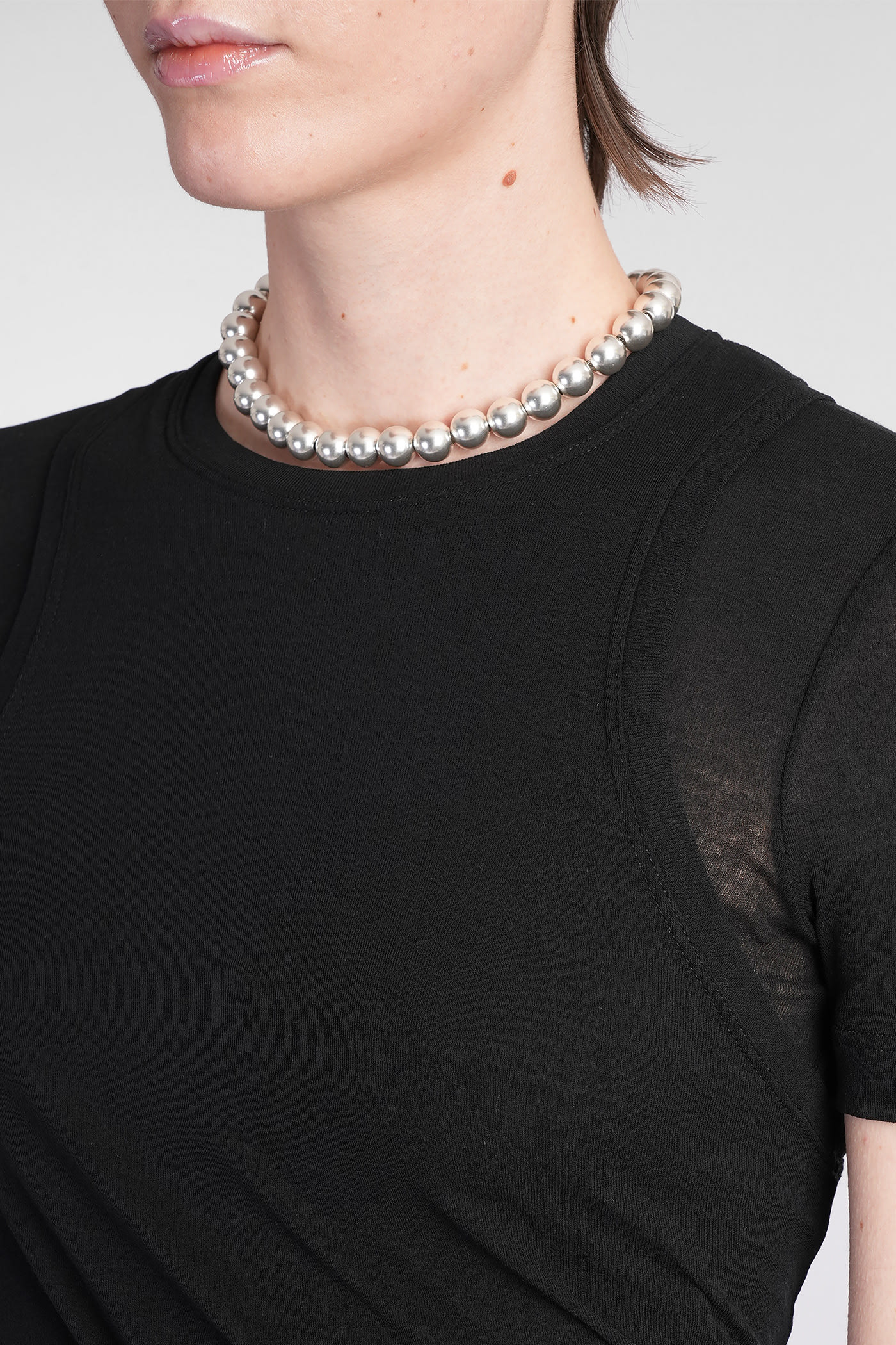 Jil Sander Top Cn Ls T-shirt In Black Cotton In Black