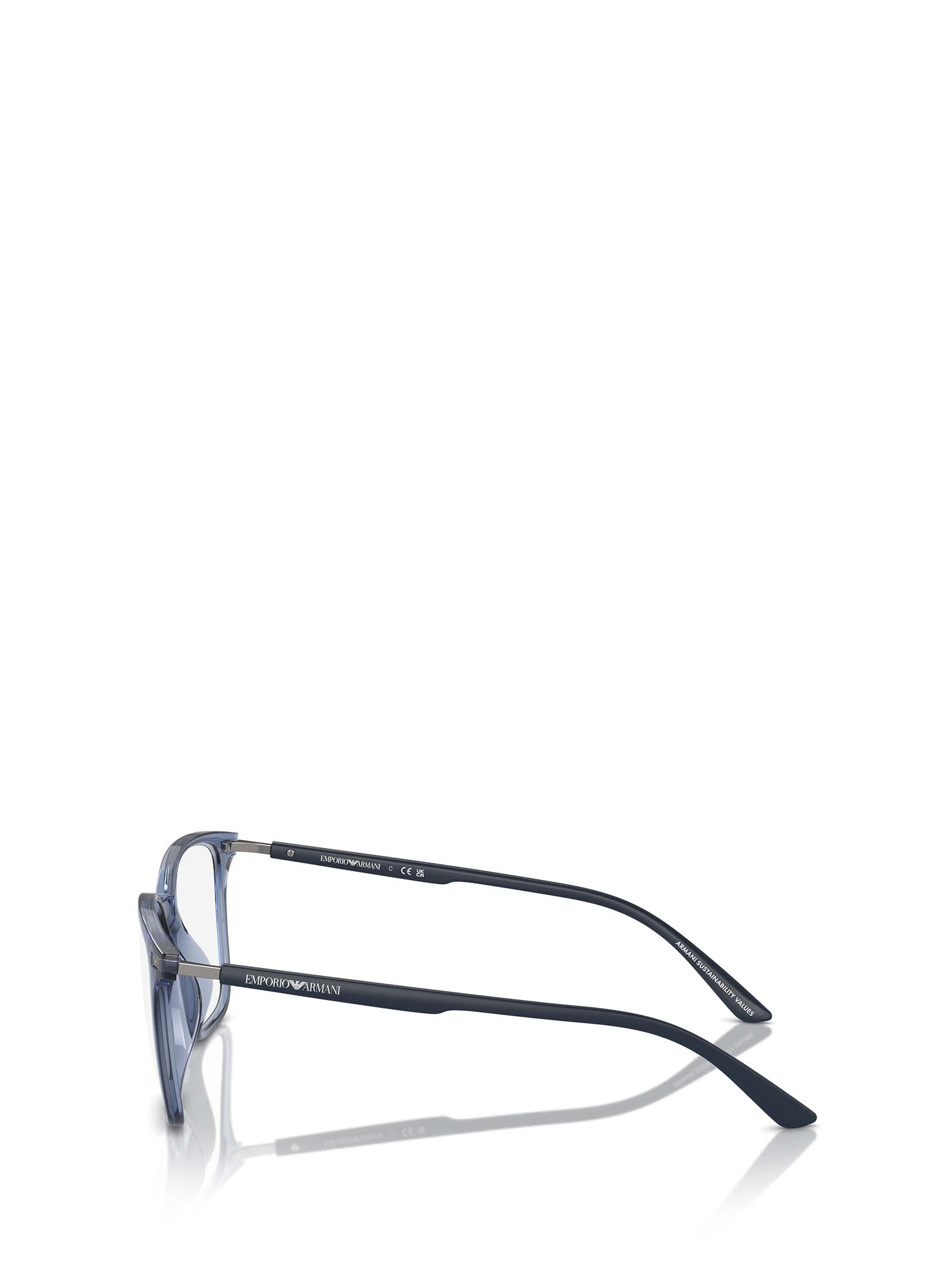 Shop Emporio Armani Ea3242u Shiny Transparent Blue Glasses