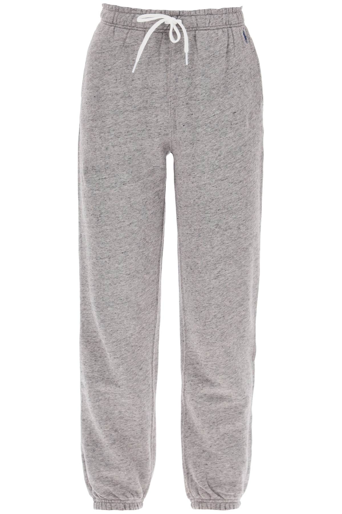 Shop Polo Ralph Lauren Sporty Pants With Embroidered Logo In Dark Vintage Heather (grey)