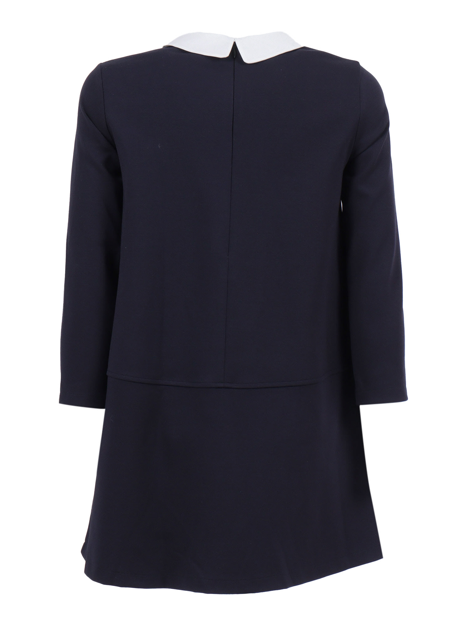 Il Gufo Peter Pan Collar Mini Dress In Blue