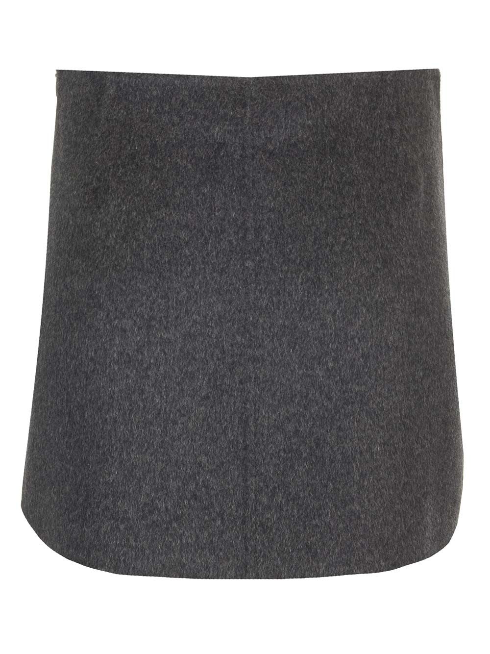 Shop P.a.r.o.s.h Wool Mini Skirt In Grey