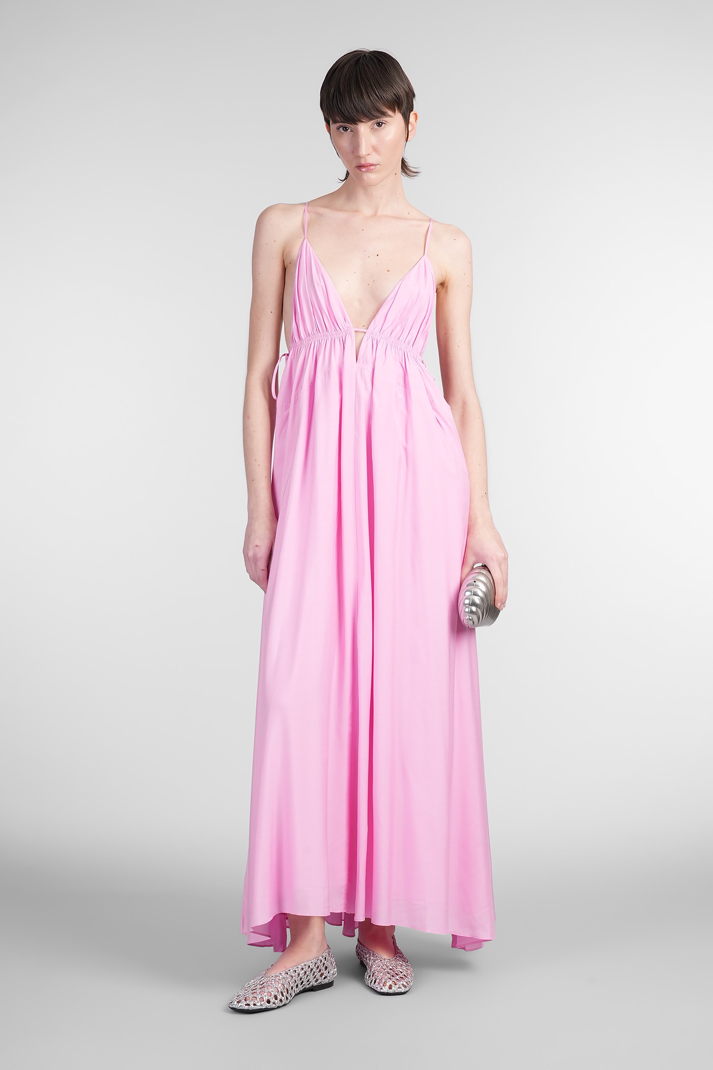 Simkhai Josephine Dress Woman In Rose-pink Polyester In Rose-pink