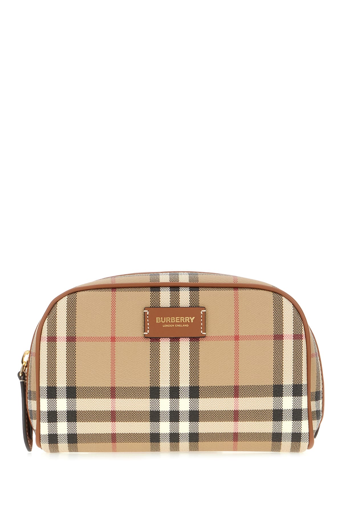 Burberry Printed Fabric Beauty-case In Atchivebeige