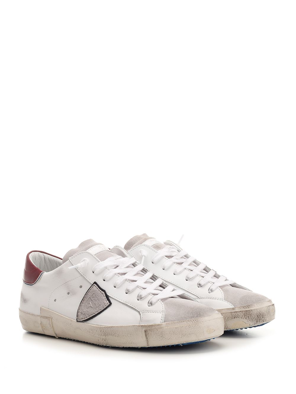 Shop Philippe Model Paris Sneakers In Bianco E Bordeaux