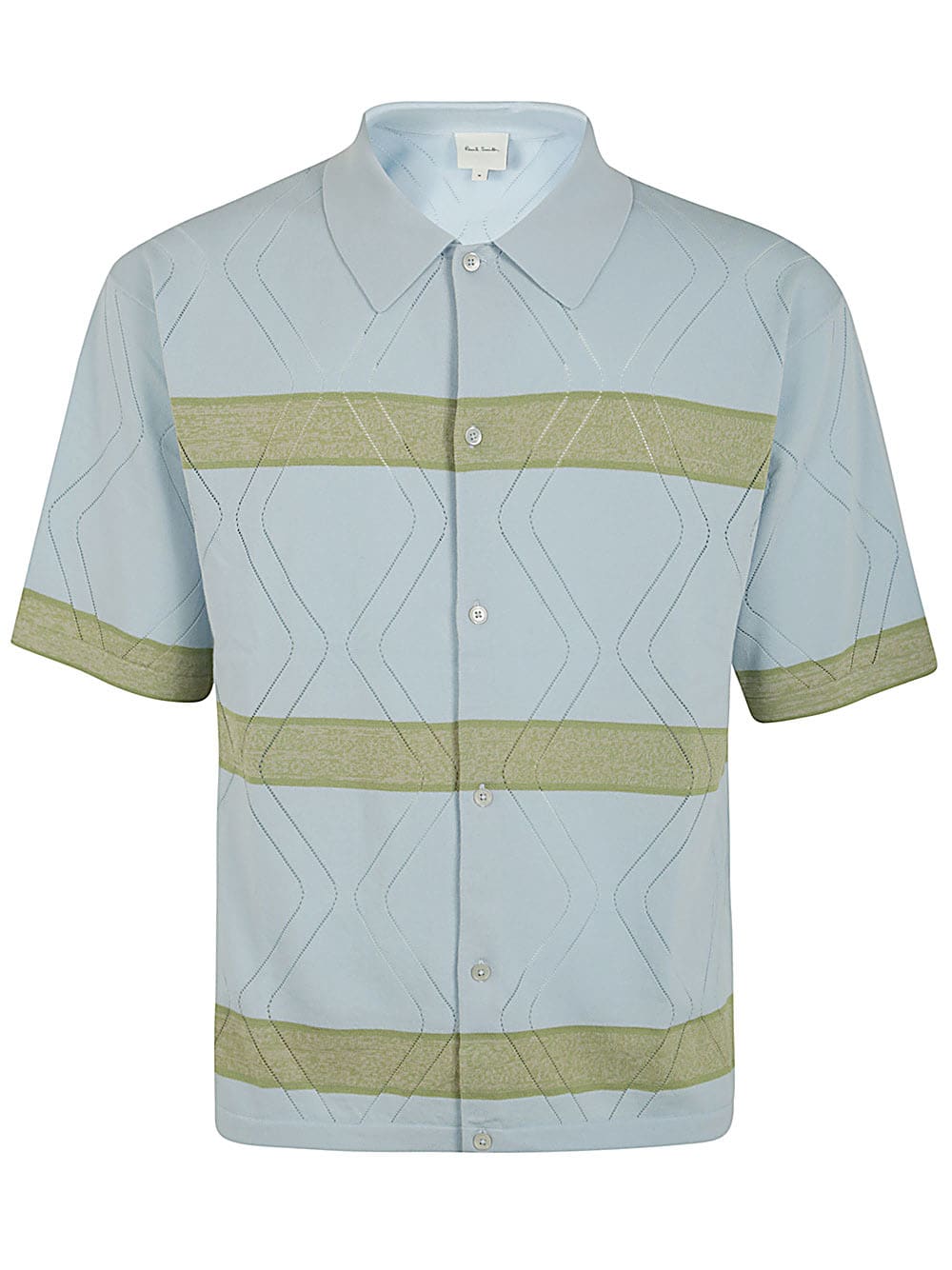 Shop Paul Smith Mens Knitted Ss Shirt In Blues
