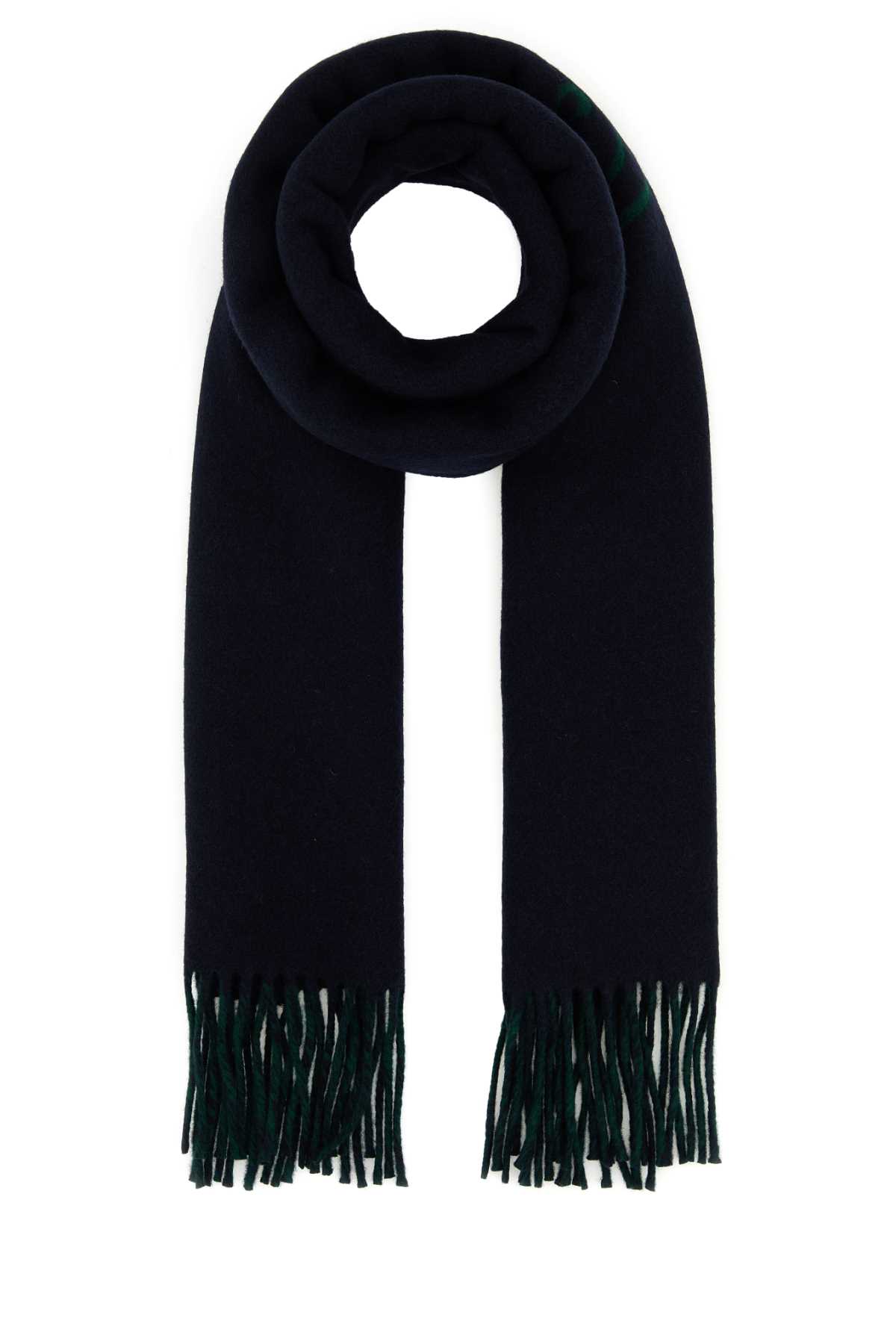 Shop Gucci Navy Blue Wool Blend Scarf