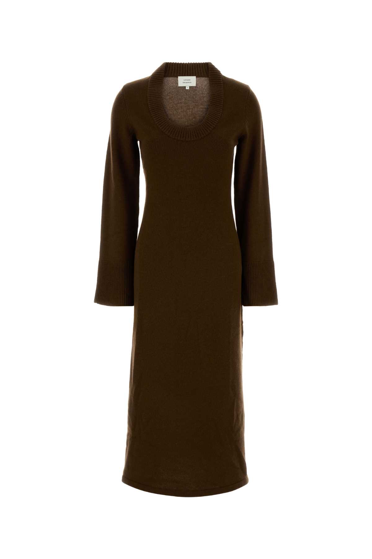 Loulou Studio Brown Wool Blend Ari Dress In Brown