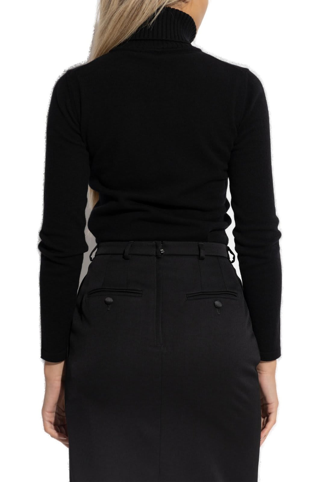 Shop Dolce & Gabbana Turtle Neck Knitted Sweater In Nero