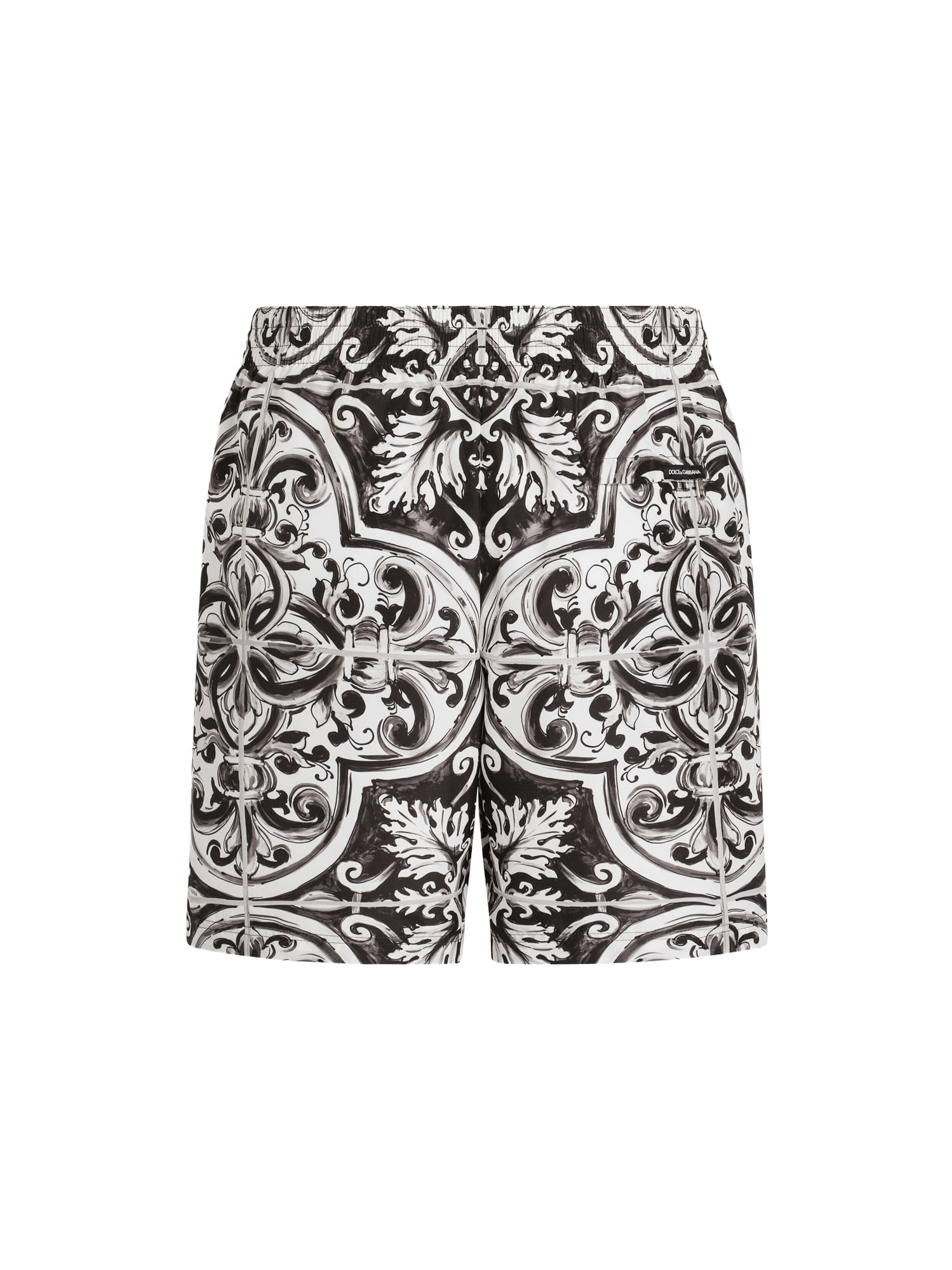Dolce & Gabbana Printed Bermuda Style Shorts With Elastic Waist In Multi