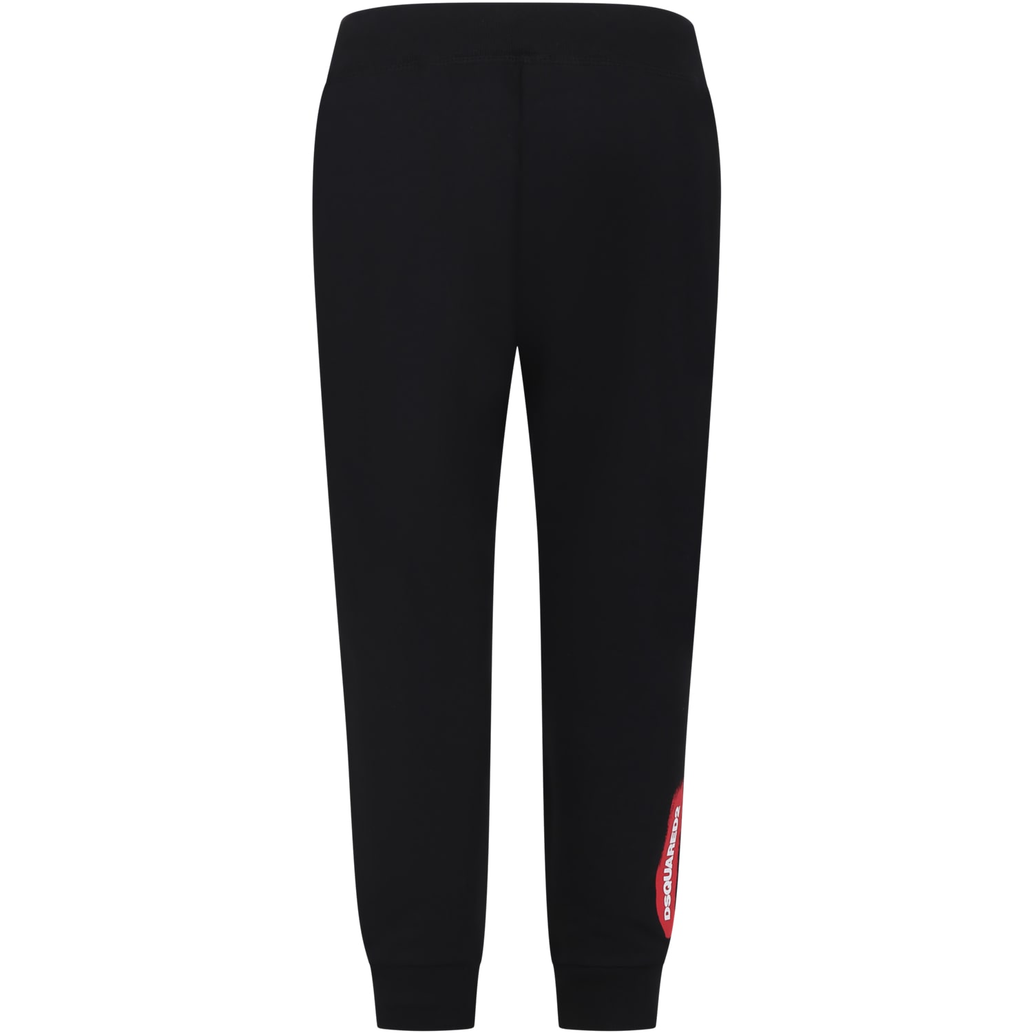 Shop Dsquared2 Black Trousers For Boy With Logo