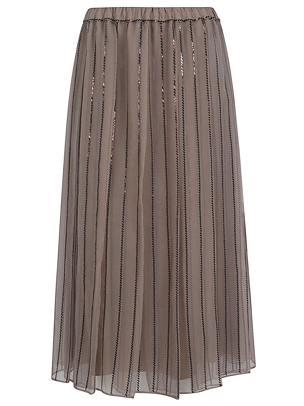 Brunello Cucinelli Silk Midi Skirt