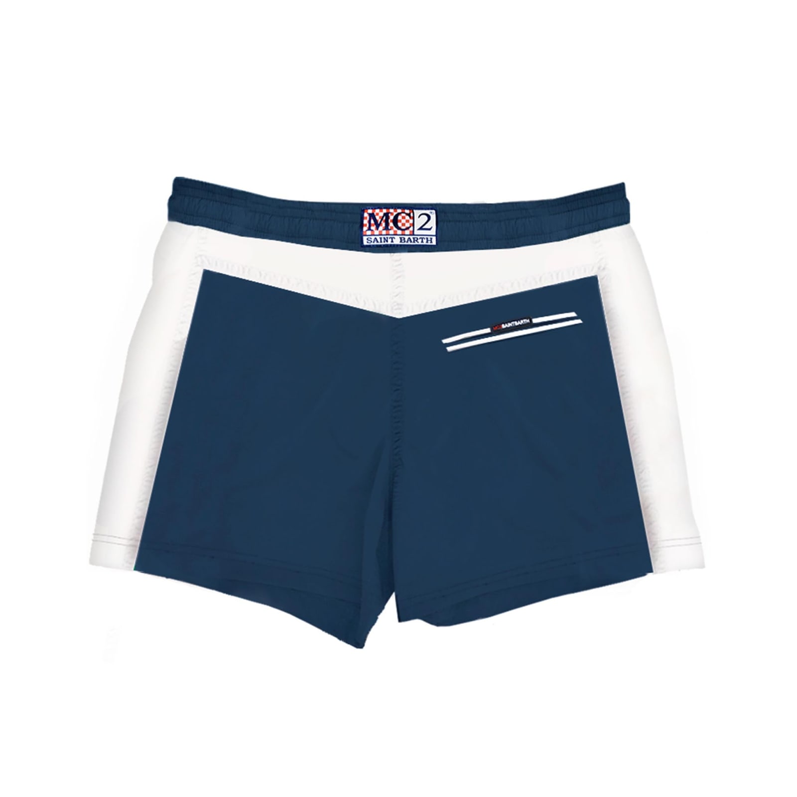 MC2 SAINT BARTH BOY SWIMSHORTS WITH BANDS AND PATCH 