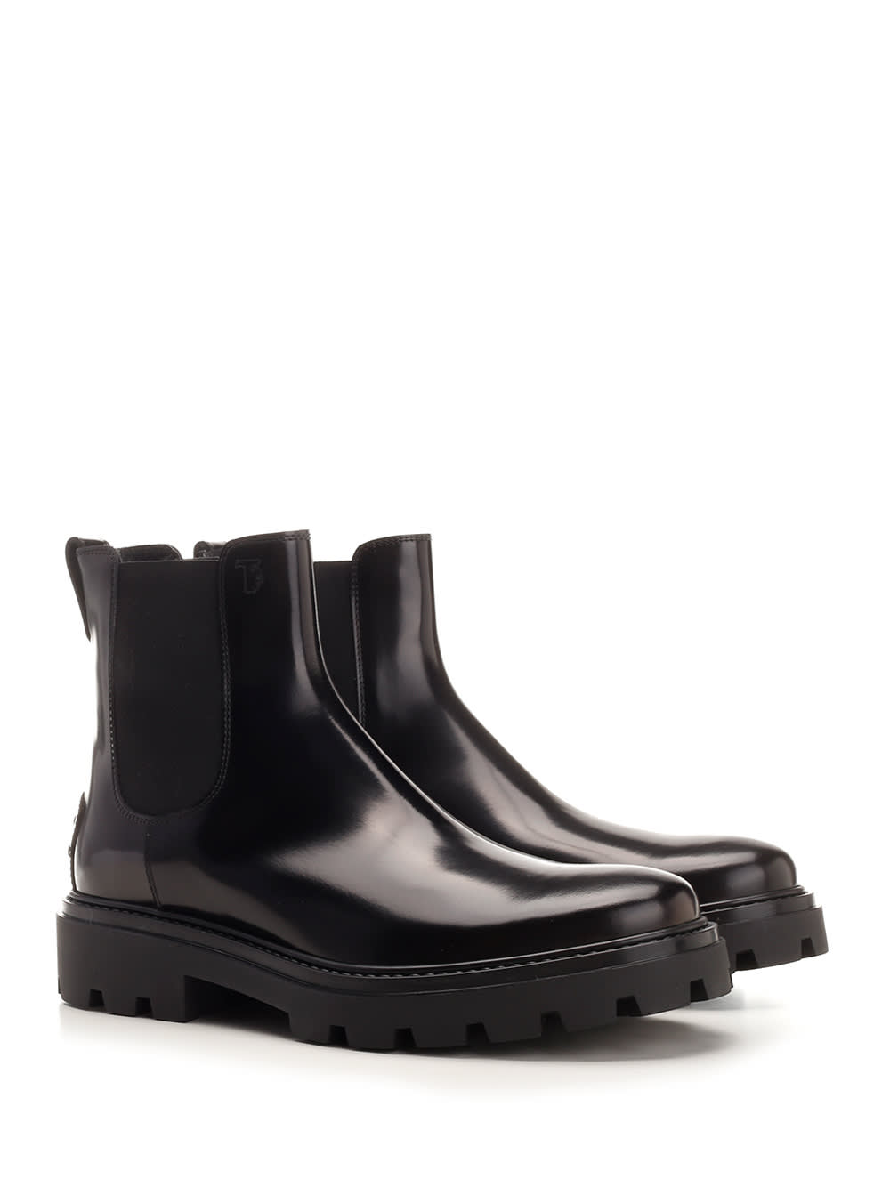 Shop Tod's Black Leather Ankle Boot In Nero
