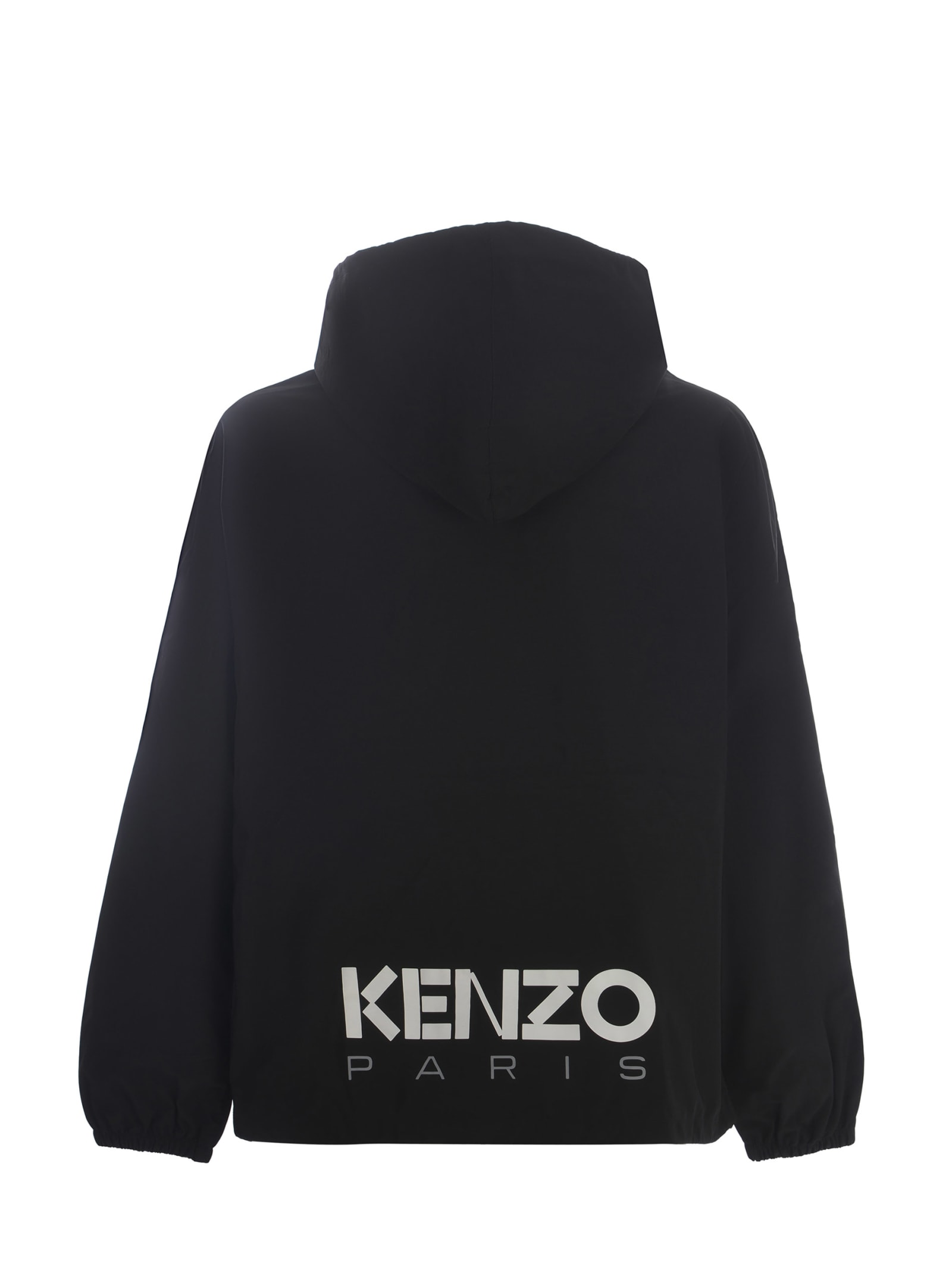 Shop Kenzo Windbreaker  Made Of Nylon In Nero