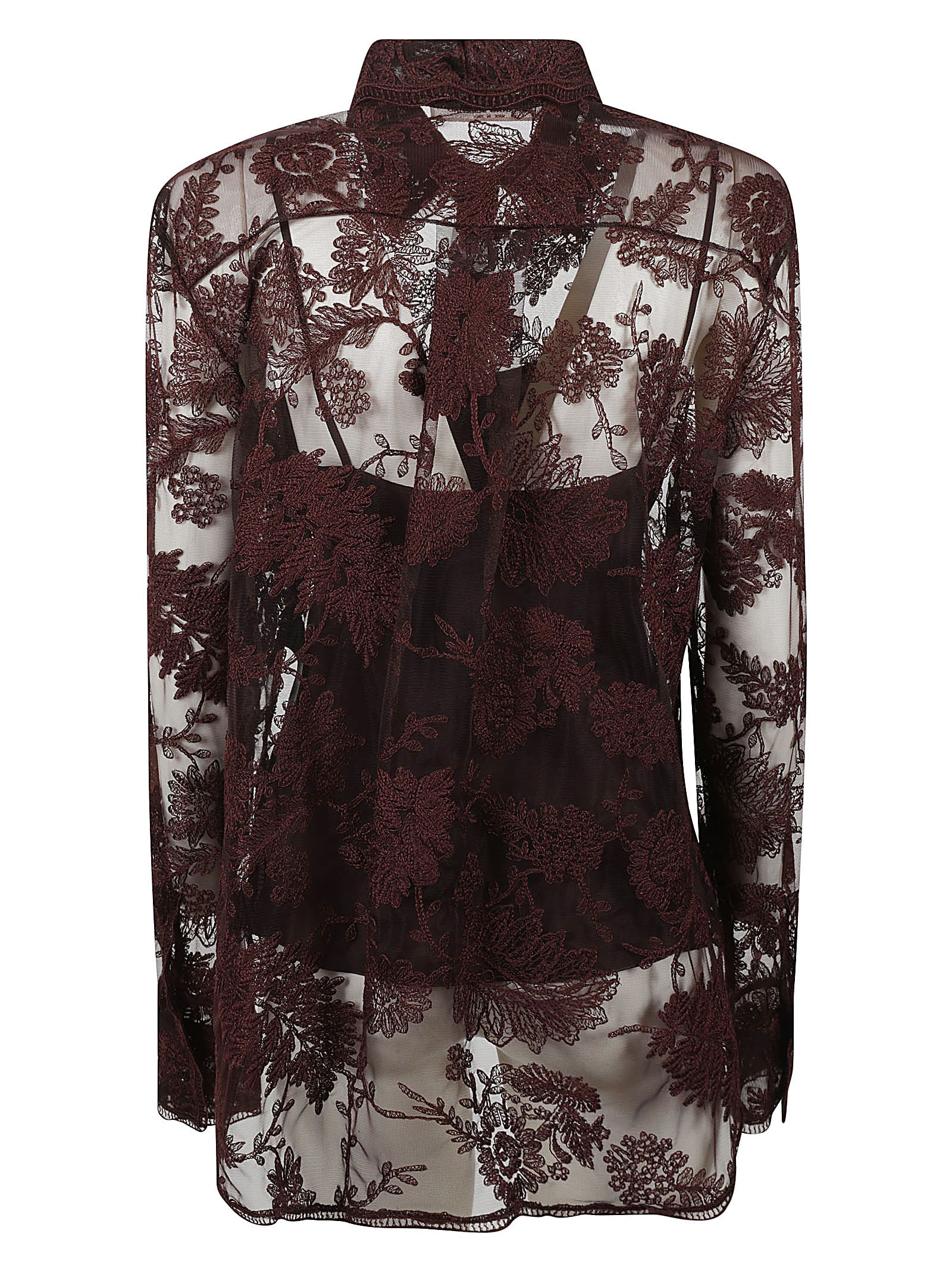 ERMANNO SCERVINO FLORAL SEE-THROUGH SHIRT 