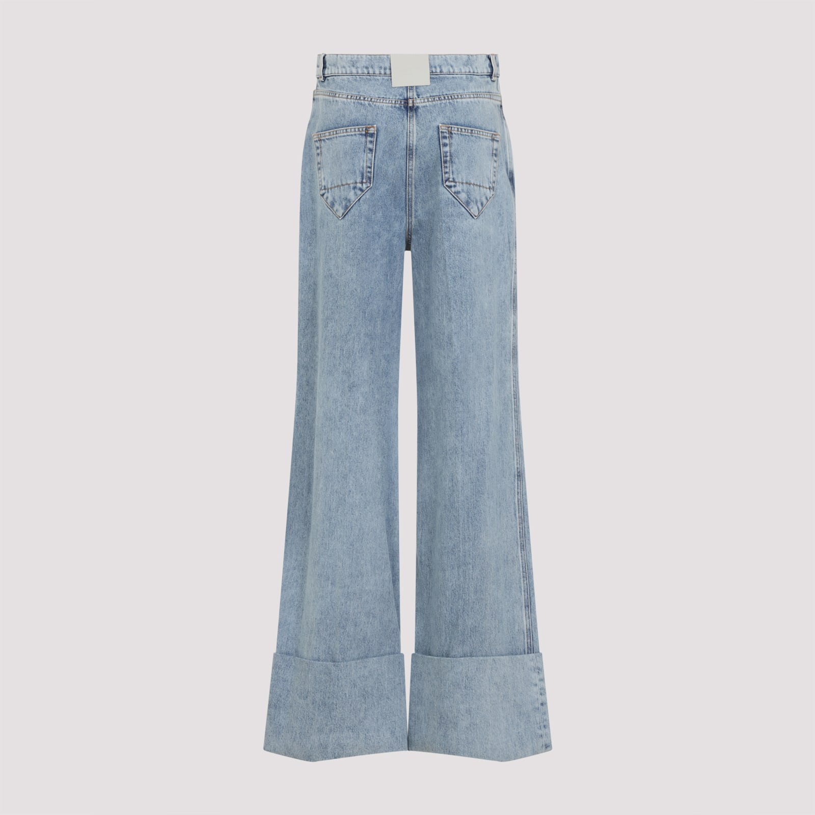 Lanvin Blue Wide-leg Cuffed Jeans