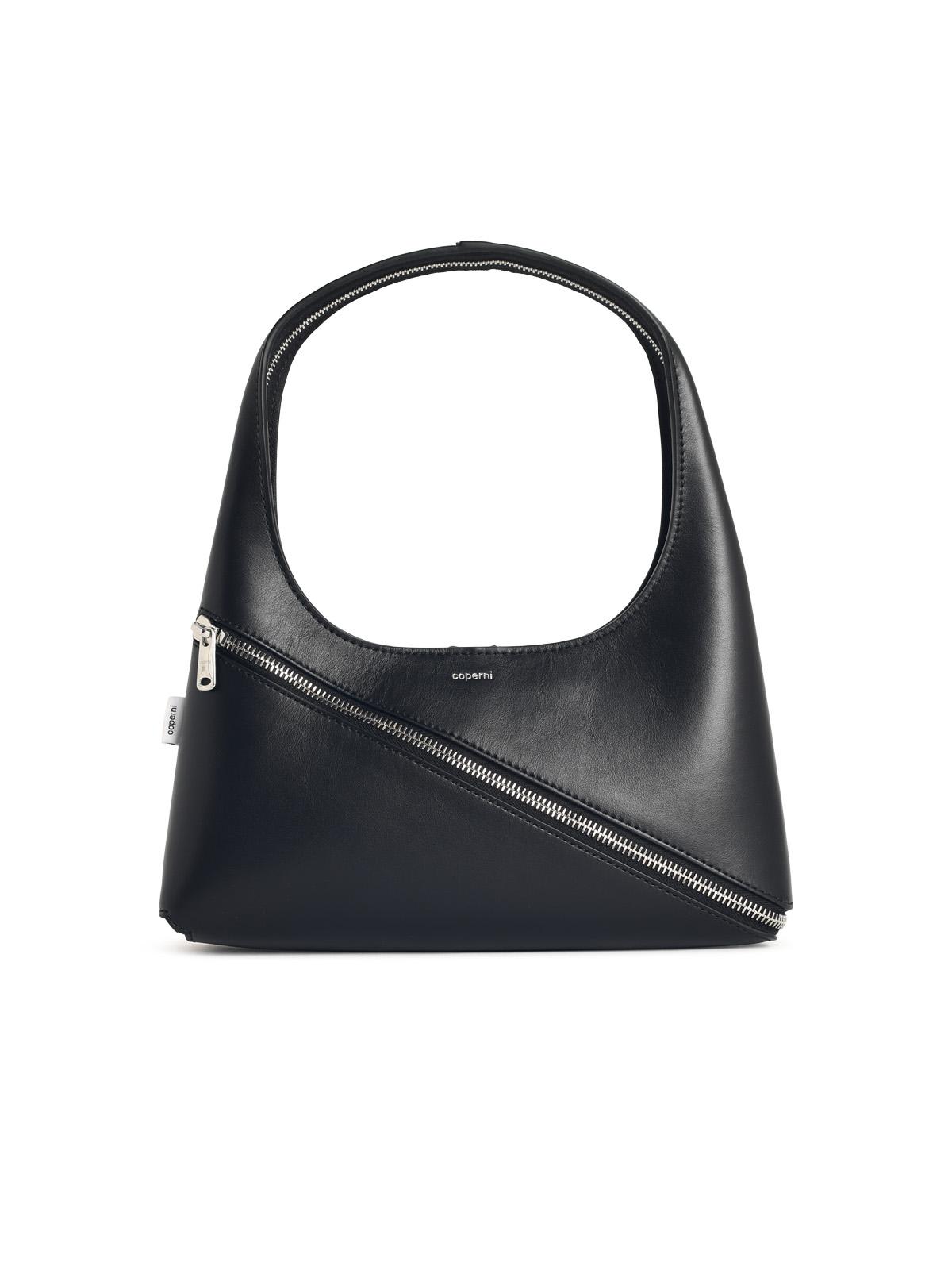 Coperni Curved Handle Structured Shape Smooth Finish Bag In Black