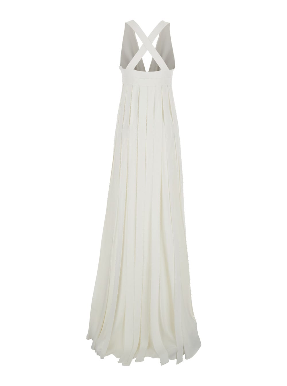 Giovanni Bedin Pearl-embellished Pleated Dress In White