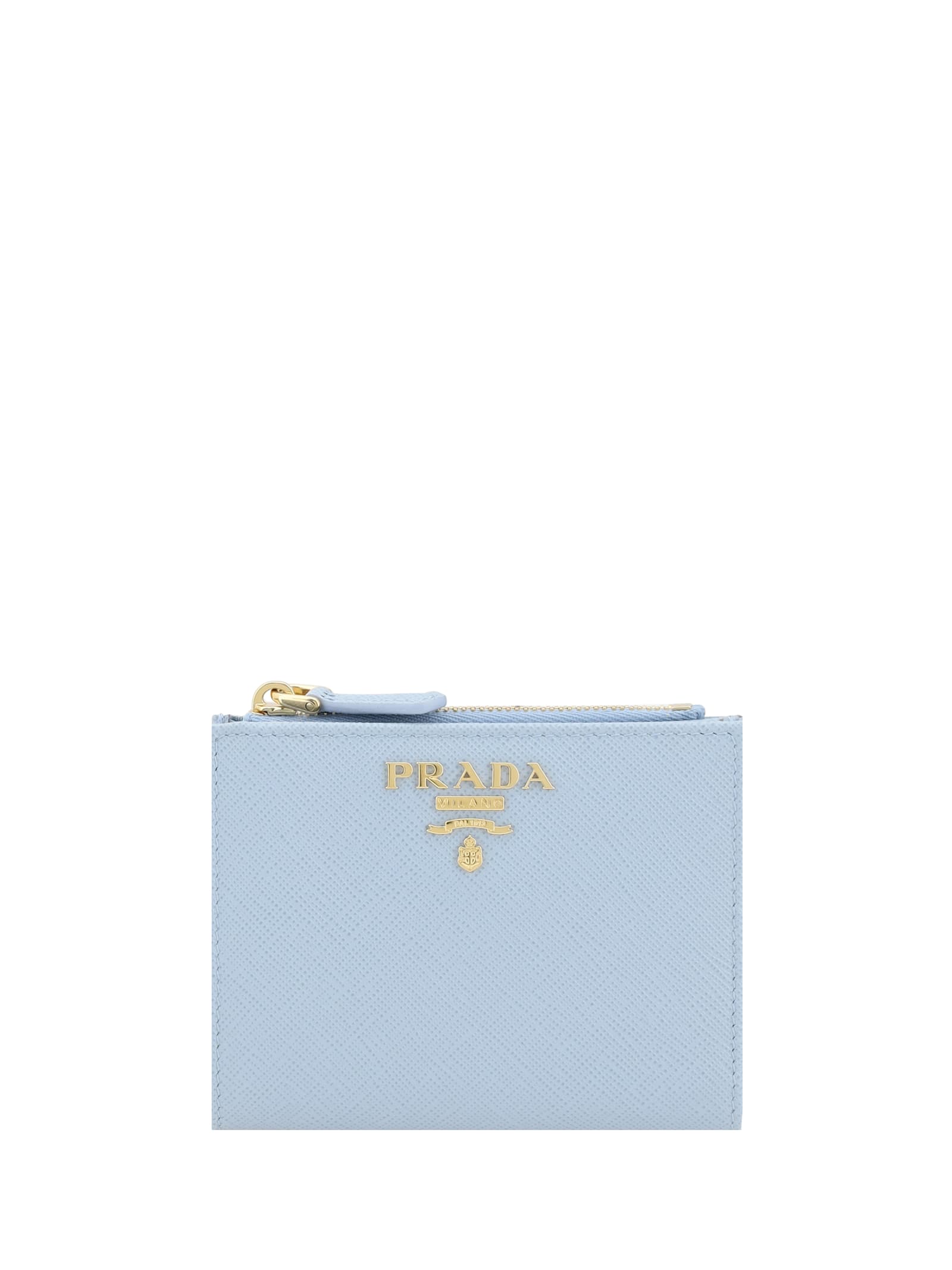 Prada Bifold Wallet In Celeste+onda