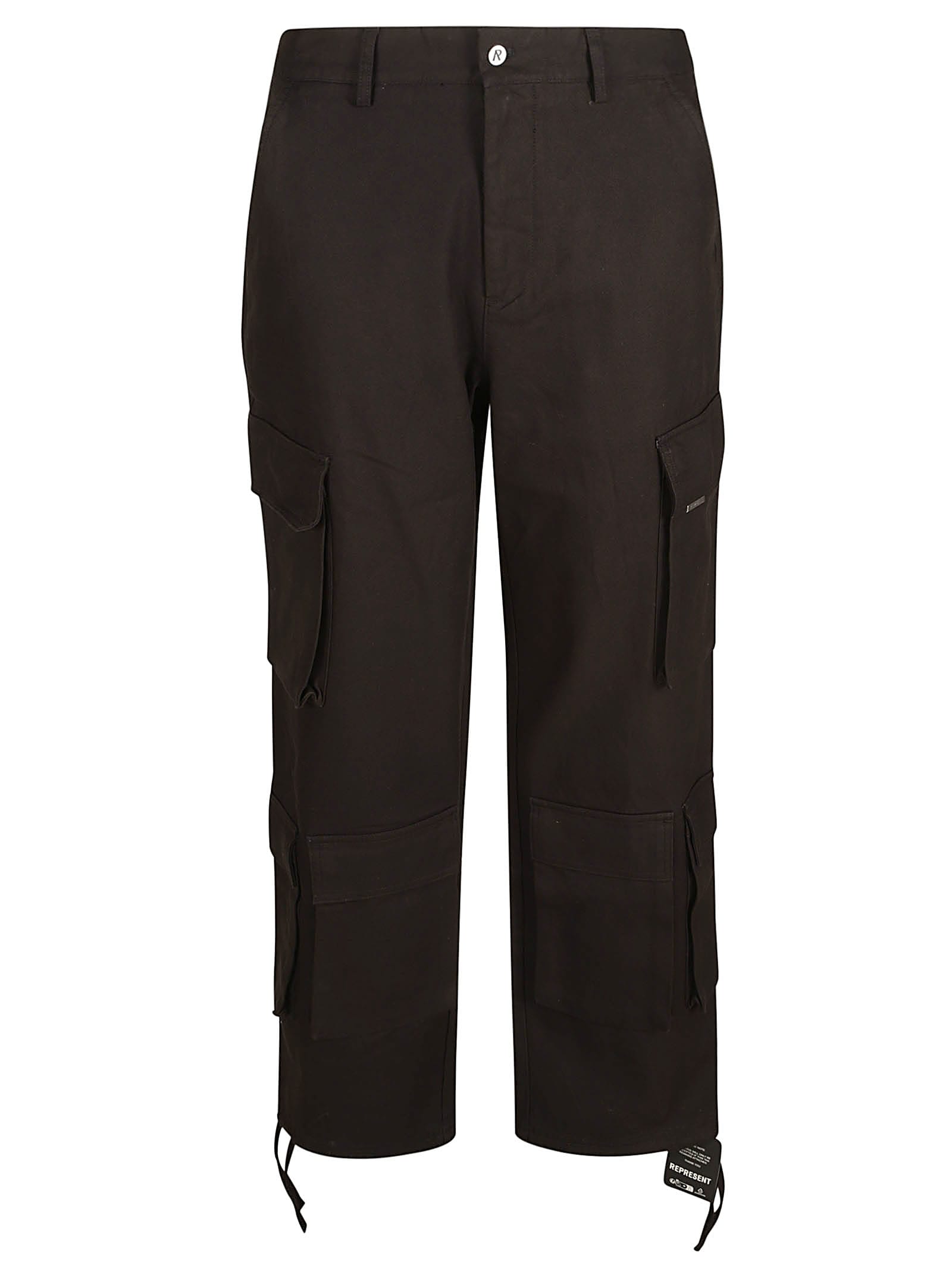 Represent Baggy Cargo Trousers In Black