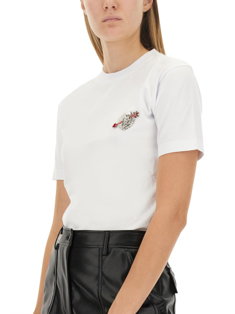 Shop Msgm T-shirt With Logo In White