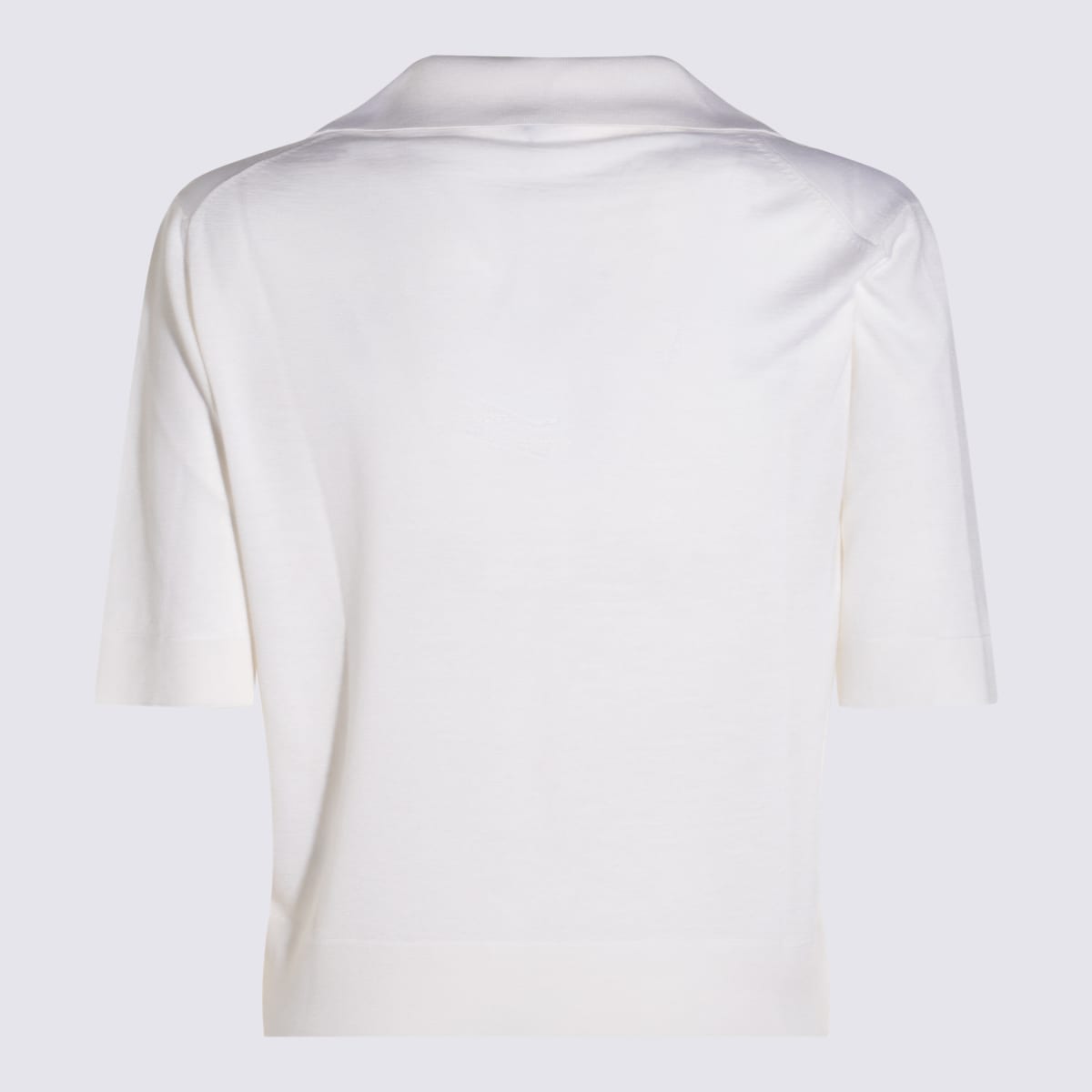 MALO WHITE WOOL POLO SHIRT
