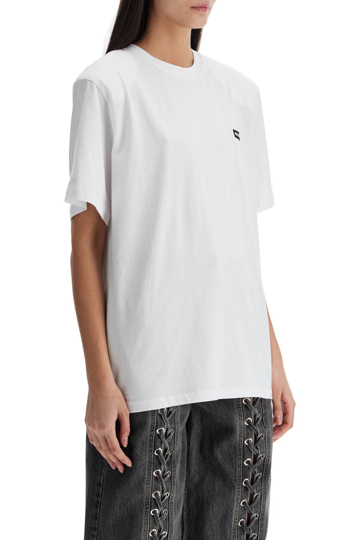 Rotate Birger Christensen Rotate T Shirt With Logo Embroidery In Bright White (white)