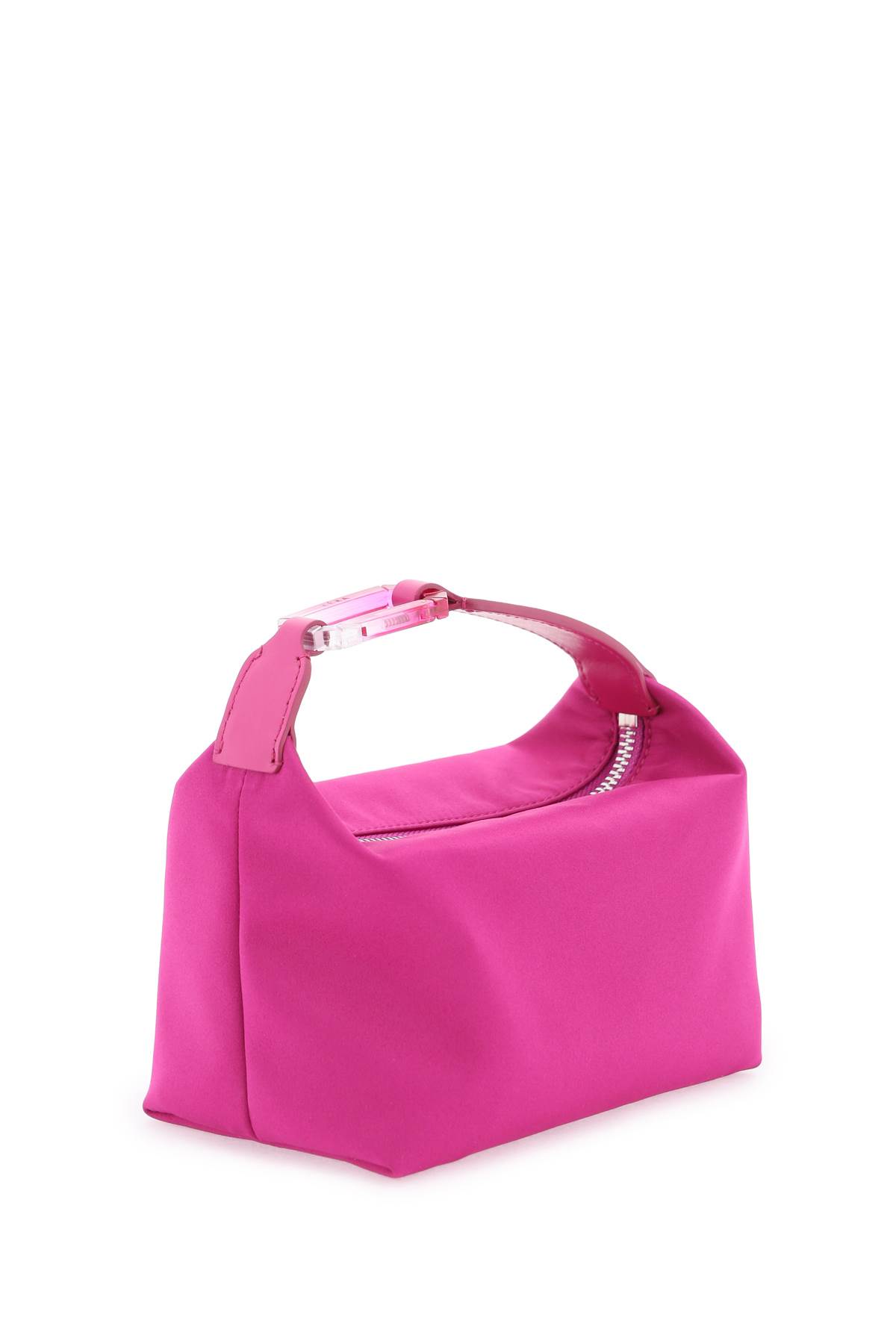 Shop Eéra Satin Mini Moon Bag In Cyclamen (pink)