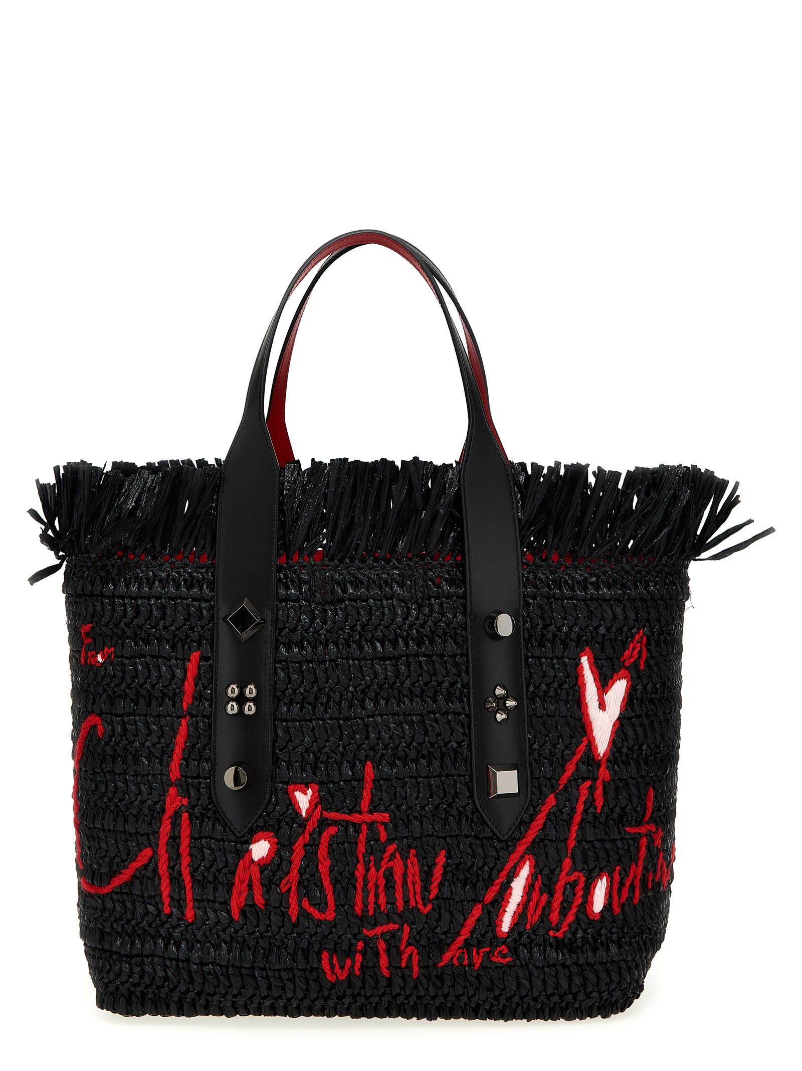 Shop Christian Louboutin X Ross De Palma Frangibus Medium Shopping Bag In Black