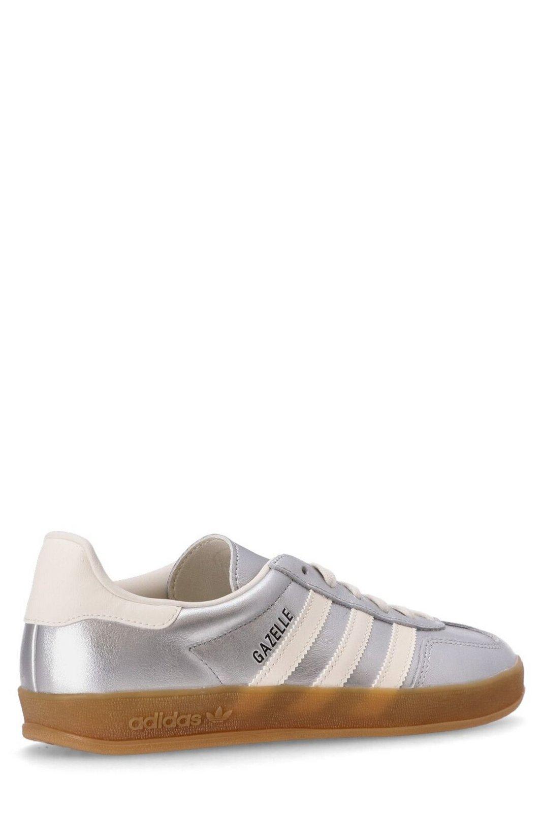 Adidas Originals Gazelle Lace-up Sneakers In Silver