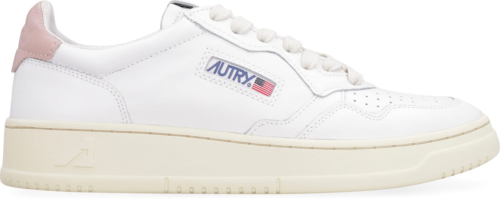 Shop Autry Medalist Leather Low-top Sneakers In Pink