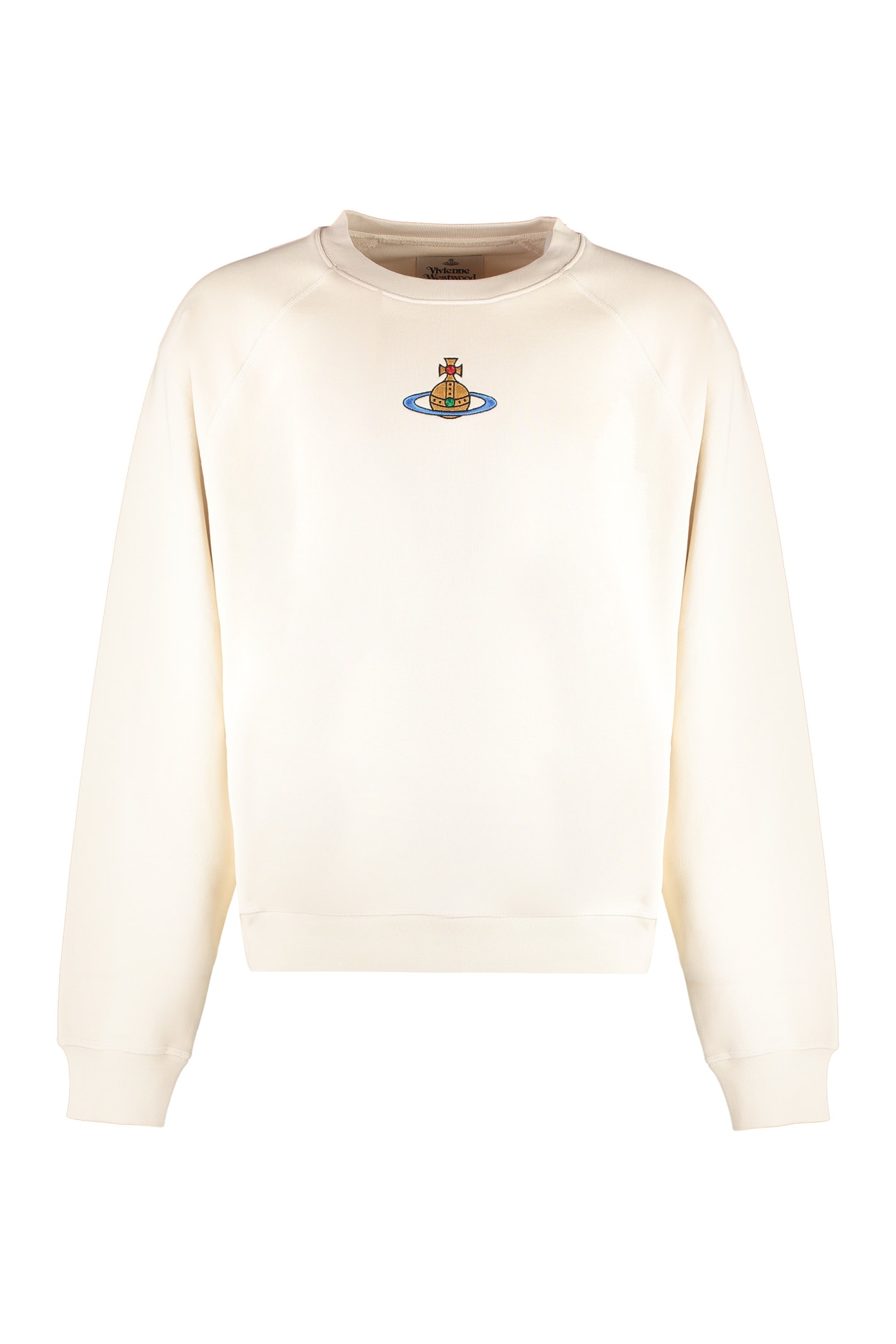 Shop Vivienne Westwood Cotton Crew-neck Sweatshirt In Panna