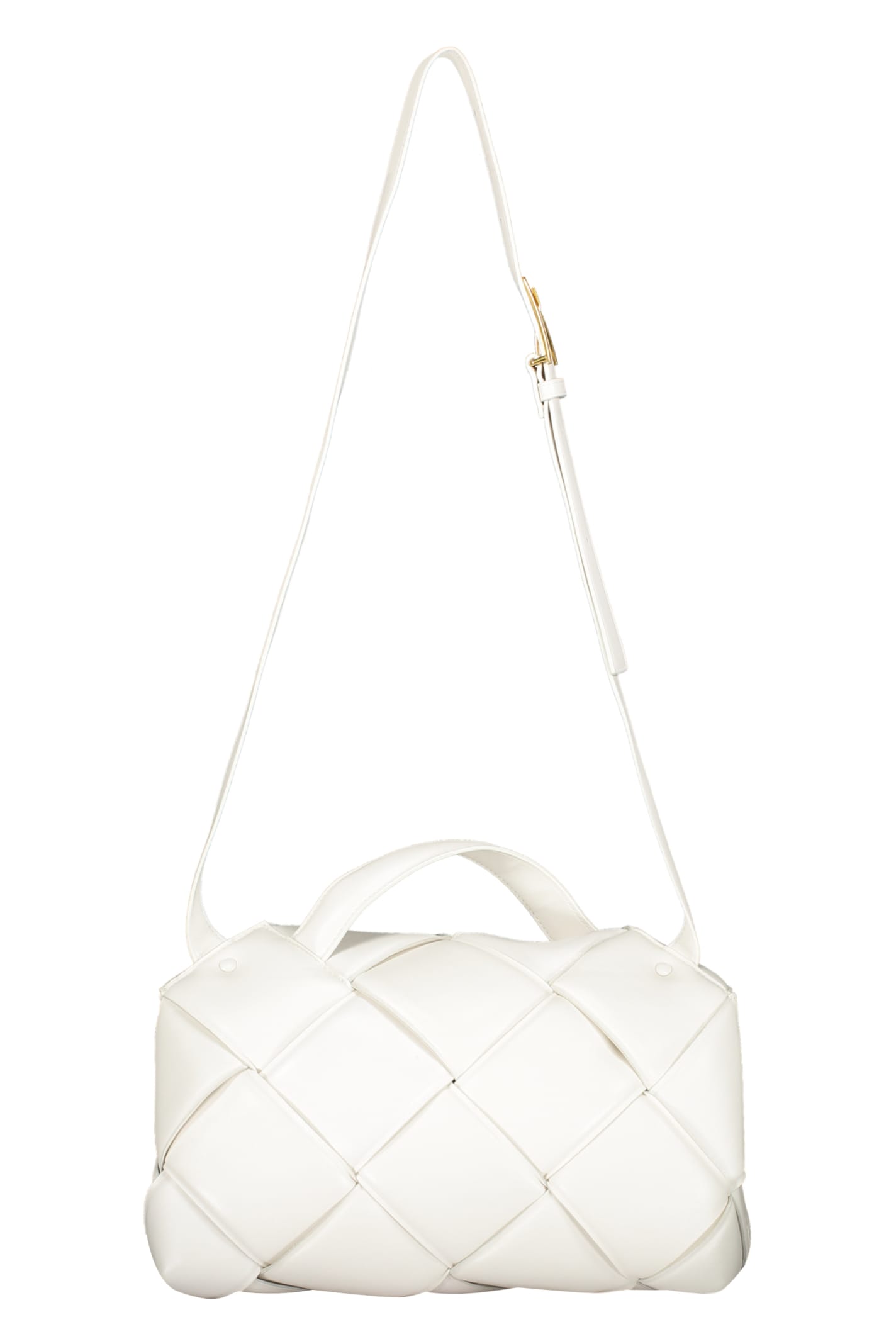 Shop Bottega Veneta Intrecciato Nappa Handbag In White