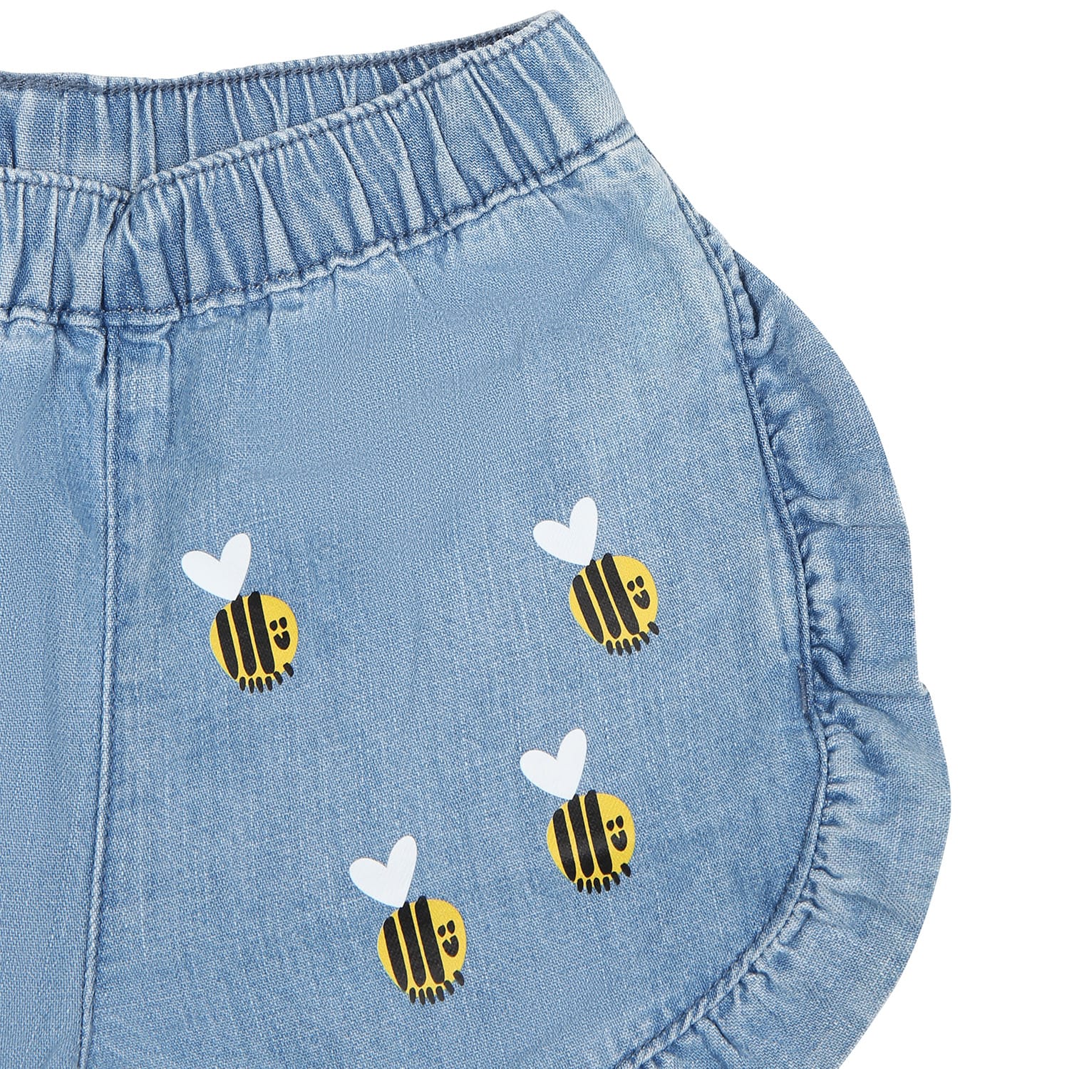 Shop Stella Mccartney Blue Shorts For Baby Girl With Beees