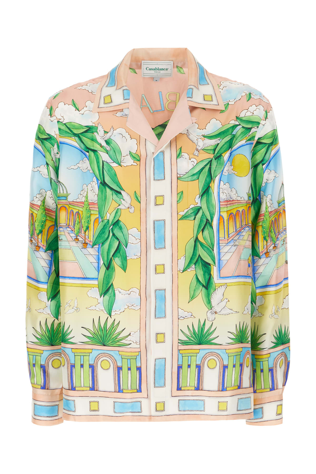 Shop Casablanca Printed Silk Shirt In Multicolor