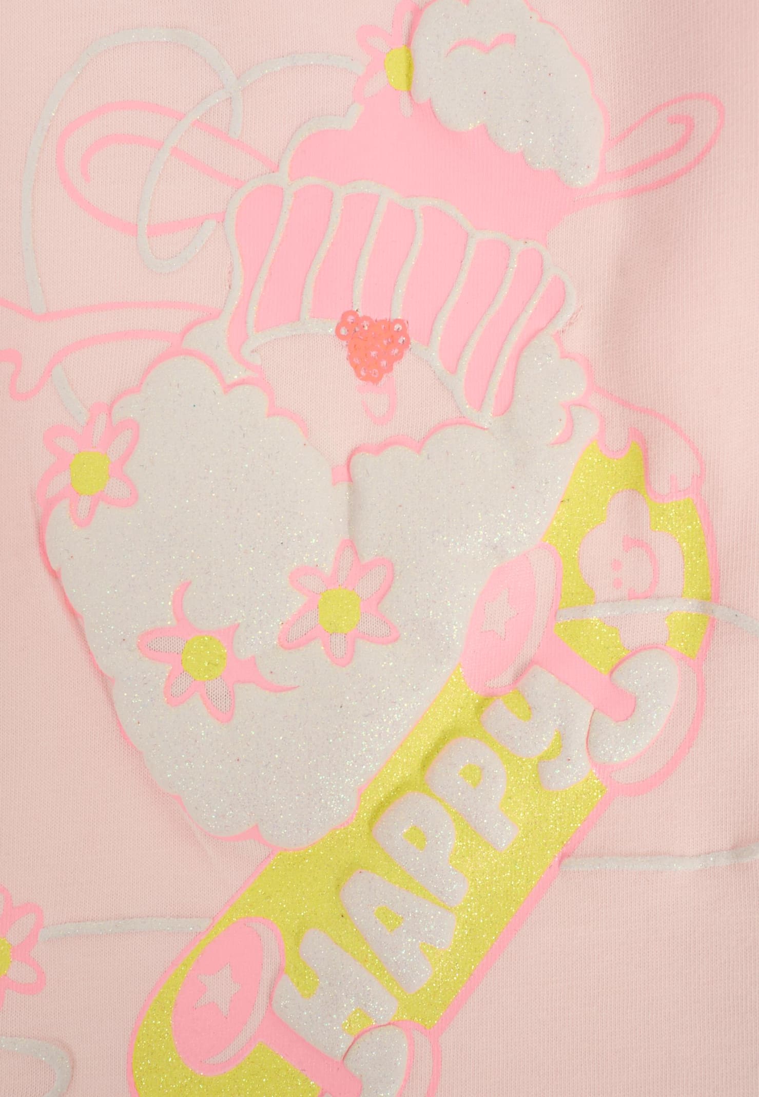 Billieblush Pink T-shirt For Baby Girl With Sheep In Pink