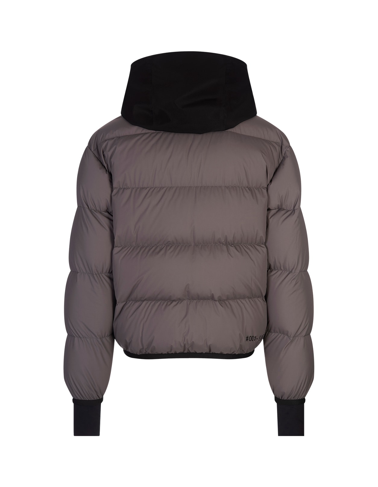 Shop Moncler Grey Marcassin Down Jacket