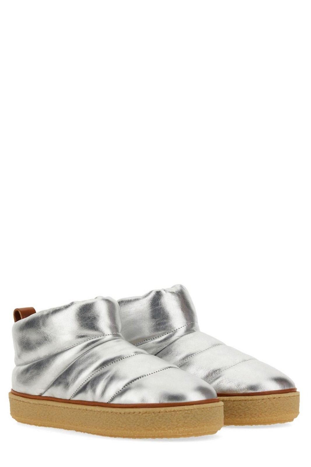 Shop Isabel Marant Eskee Quilted Slip-on Boots In Silver