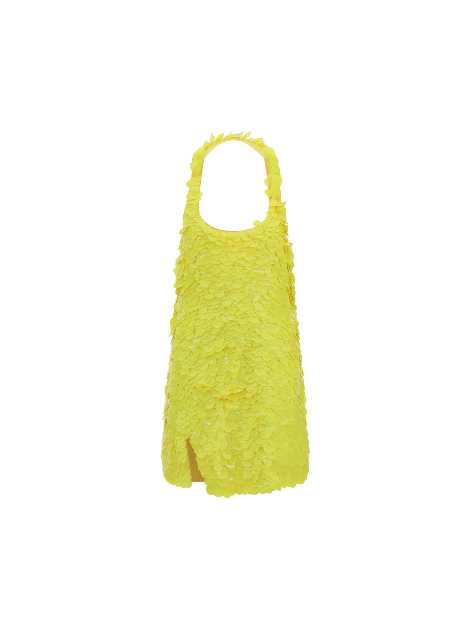Shop Attico Allium Mini Dress In Yellow